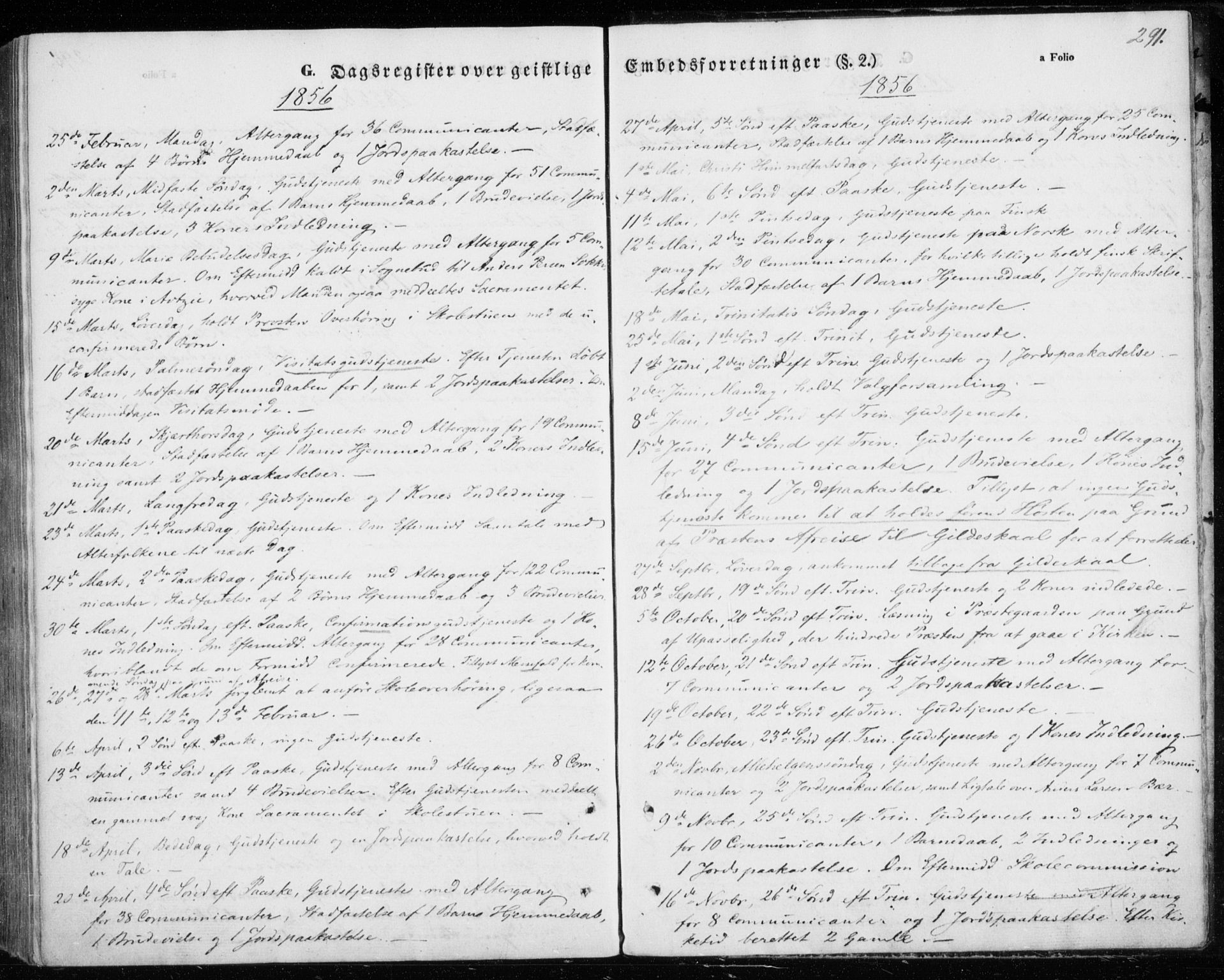 Kautokeino sokneprestembete, AV/SATØ-S-1340/H/Ha/L0002.kirke: Parish register (official) no. 2, 1843-1861, p. 291