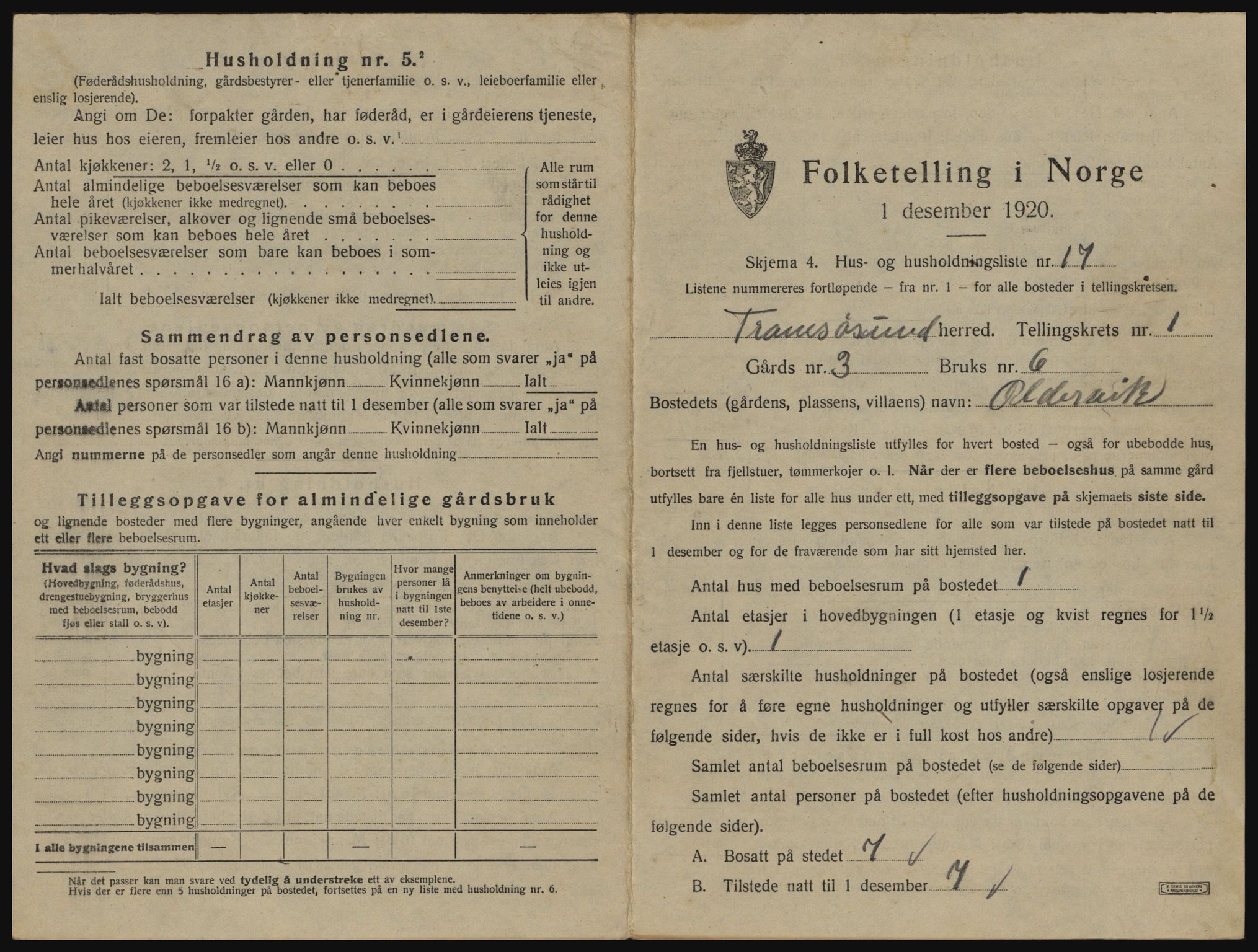 SATØ, 1920 census for Tromsøysund, 1920, p. 136