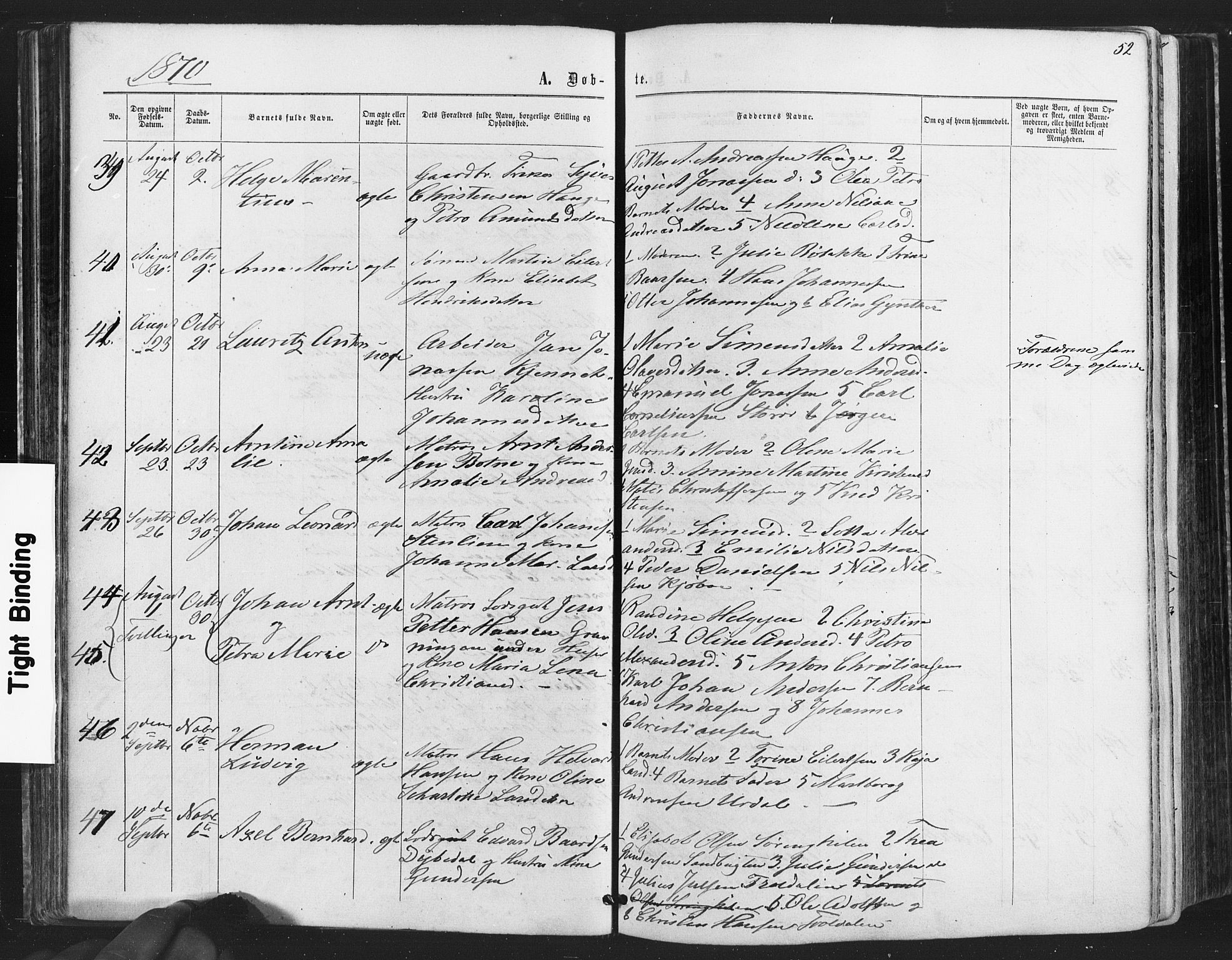 Hvaler prestekontor Kirkebøker, AV/SAO-A-2001/F/Fa/L0007: Parish register (official) no. I 7, 1864-1878, p. 52