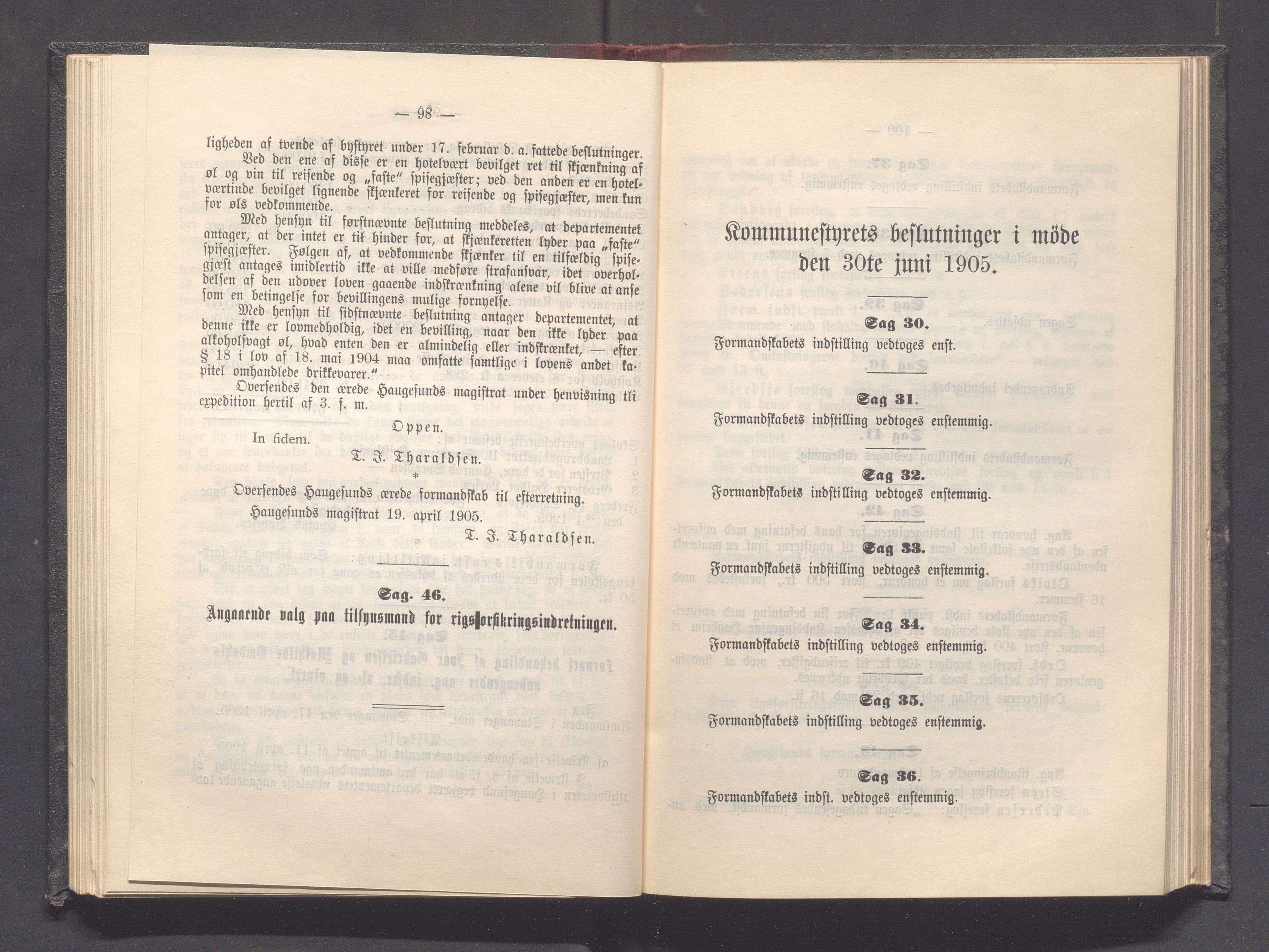 Haugesund kommune - Formannskapet og Bystyret, IKAR/A-740/A/Abb/L0001: Bystyreforhandlinger, 1889-1907, p. 607