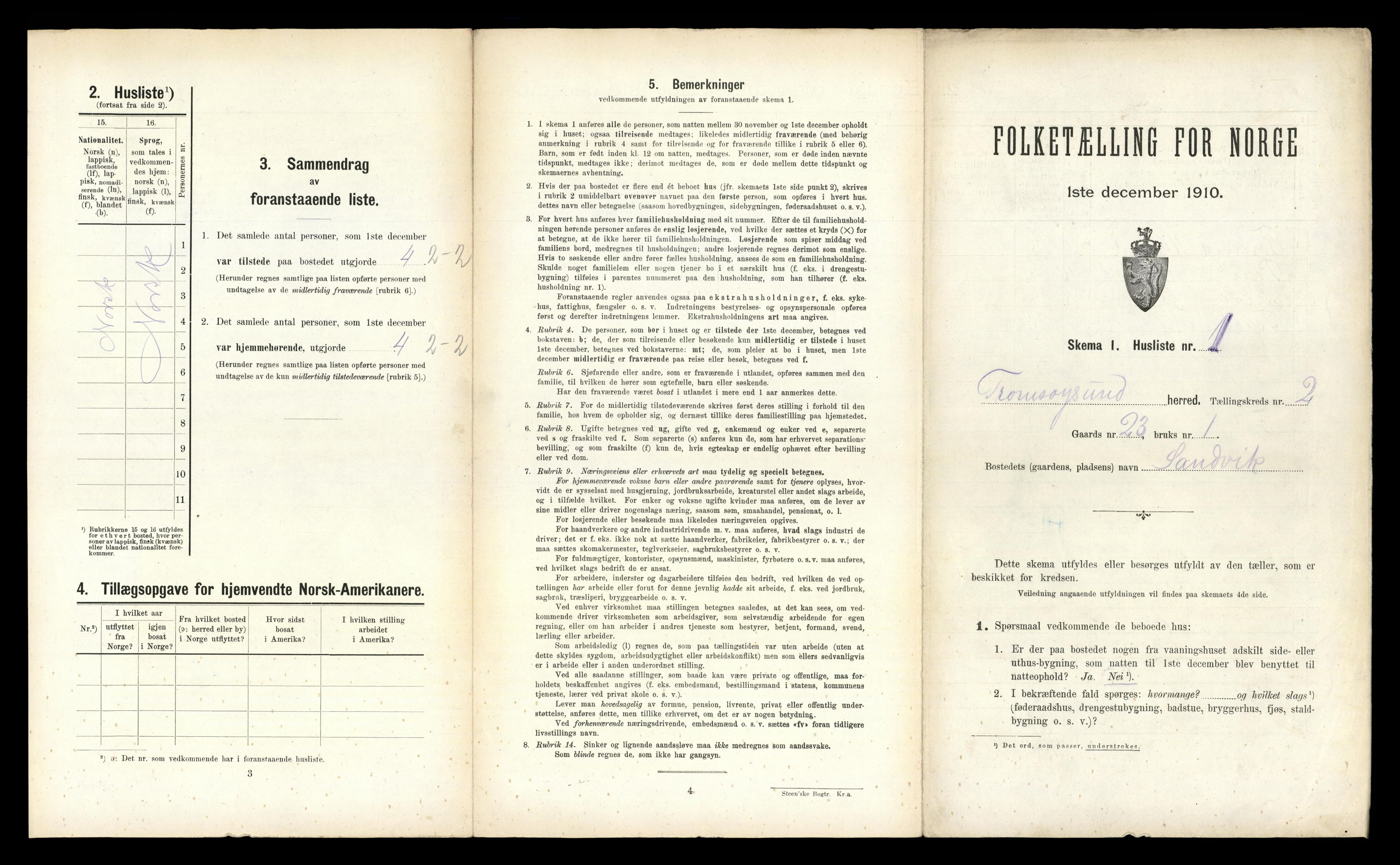 RA, 1910 census for Tromsøysund, 1910, p. 383