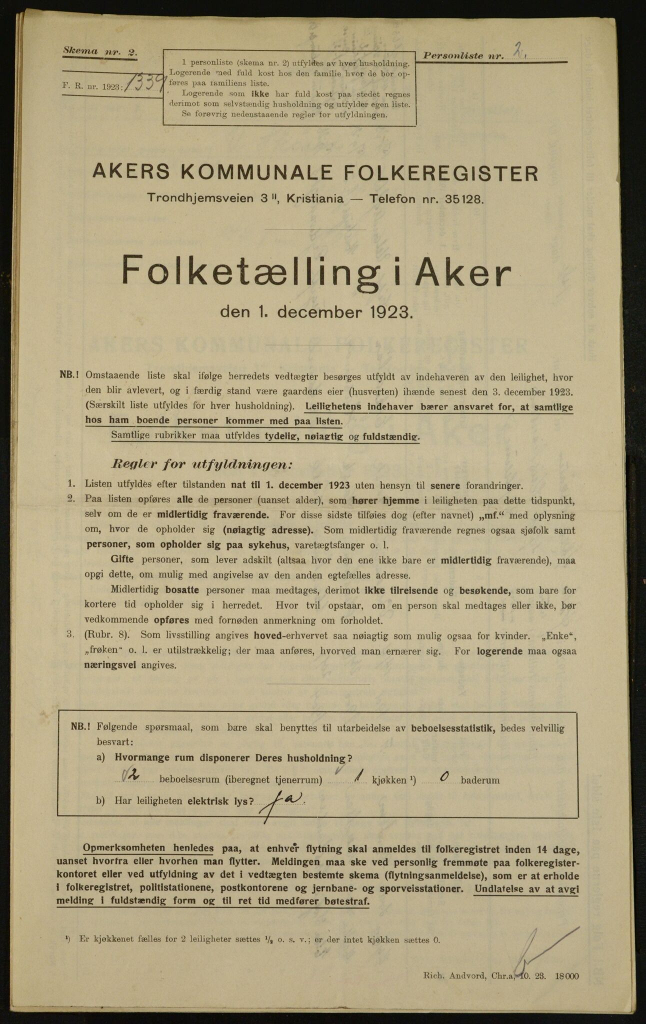 , Municipal Census 1923 for Aker, 1923, p. 30901