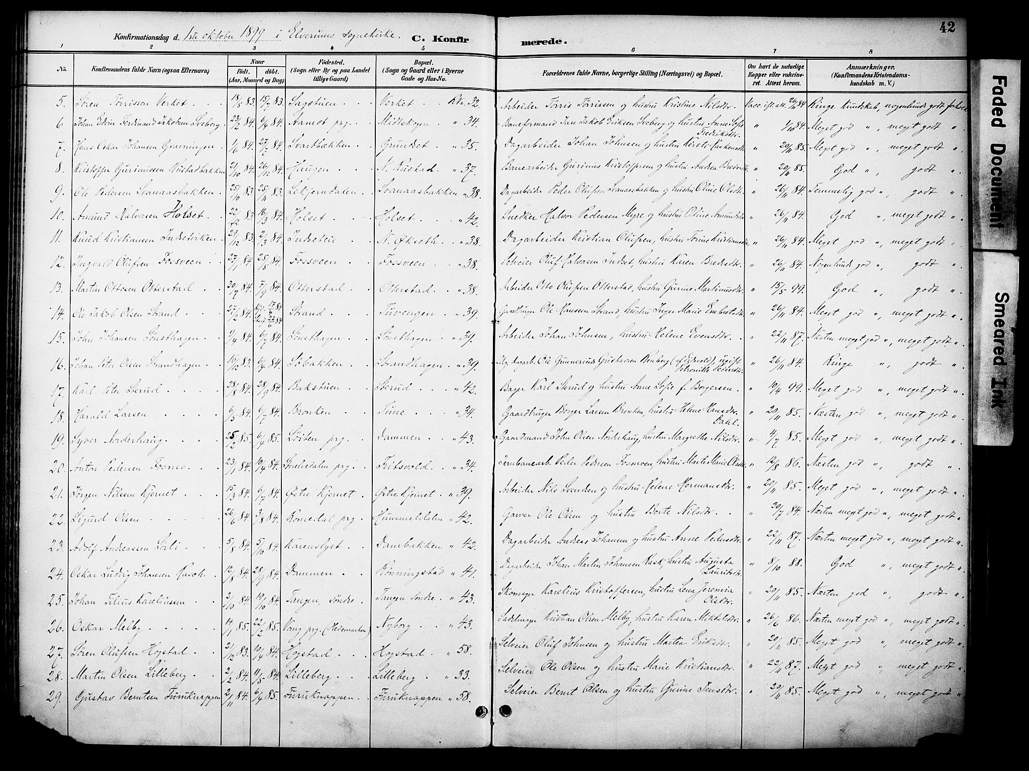 Elverum prestekontor, AV/SAH-PREST-044/H/Ha/Haa/L0015: Parish register (official) no. 15, 1893-1913, p. 42