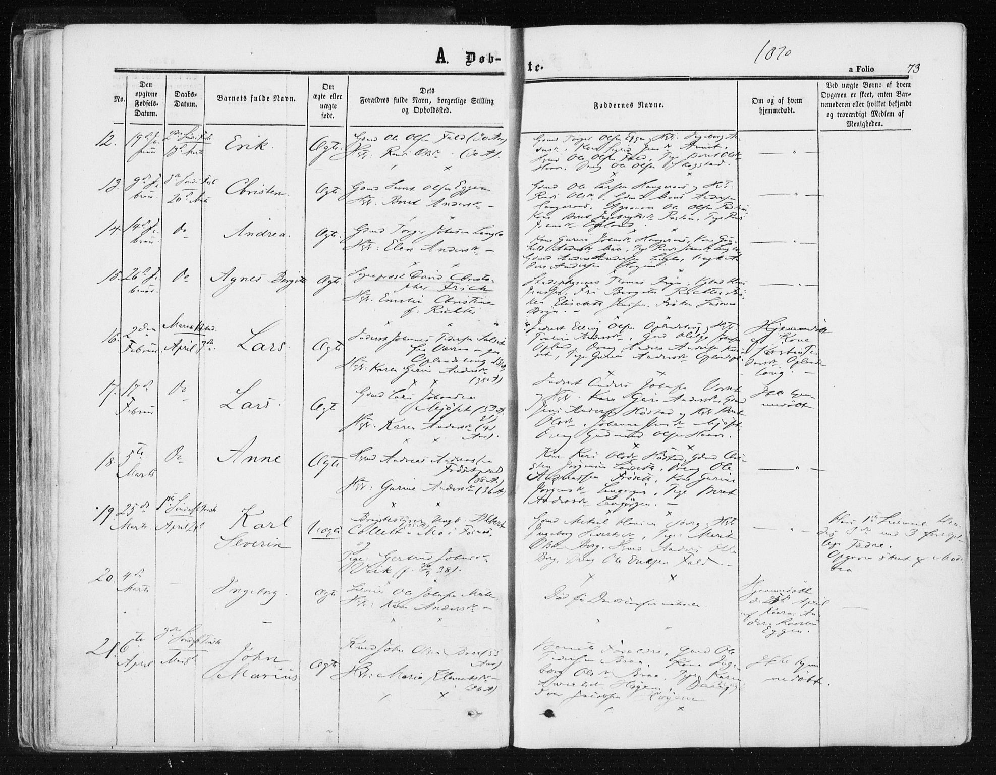 Ministerialprotokoller, klokkerbøker og fødselsregistre - Sør-Trøndelag, SAT/A-1456/612/L0377: Parish register (official) no. 612A09, 1859-1877, p. 73