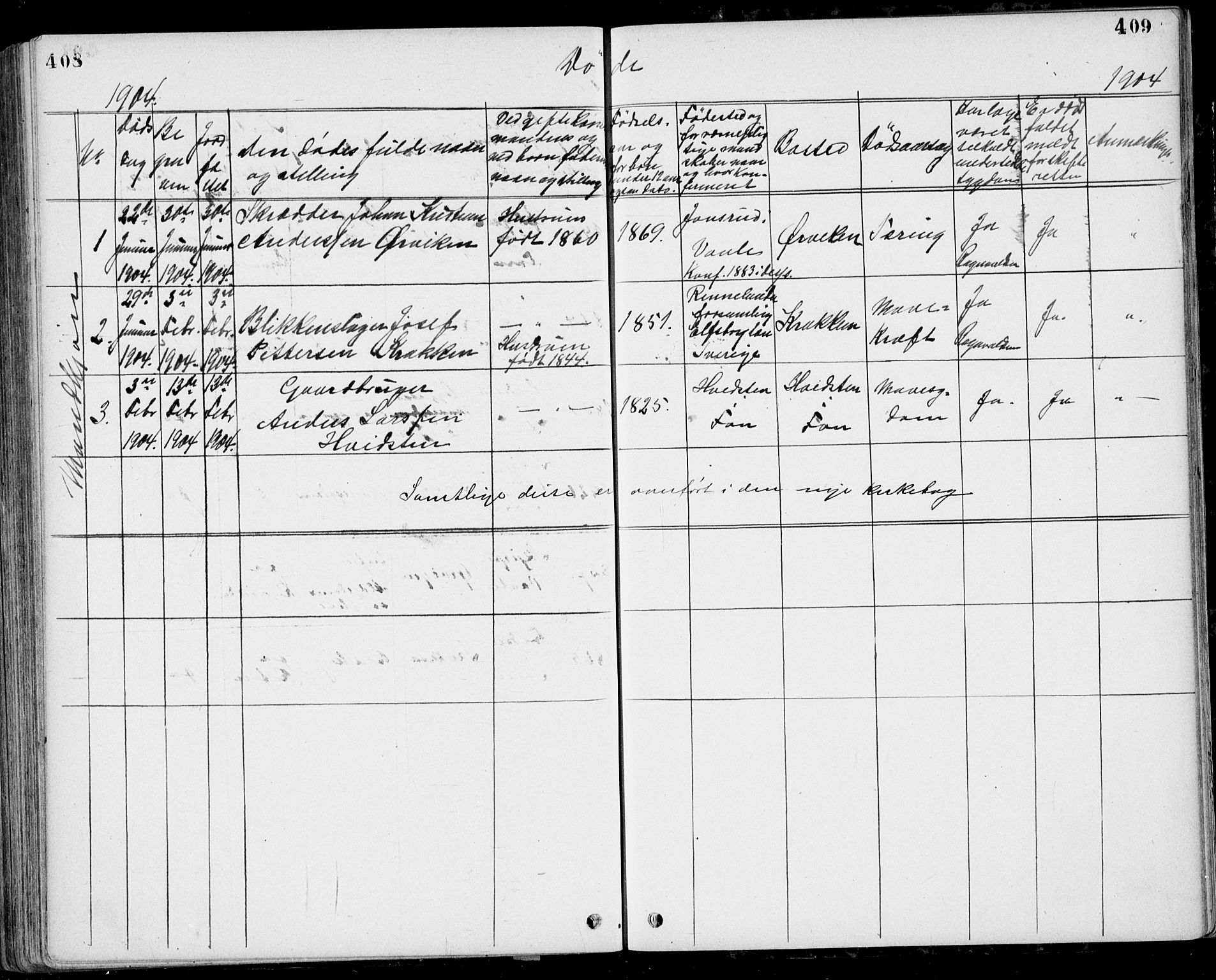 Ramnes kirkebøker, AV/SAKO-A-314/G/Gb/L0001: Parish register (copy) no. II 1, 1869-1904, p. 408-409