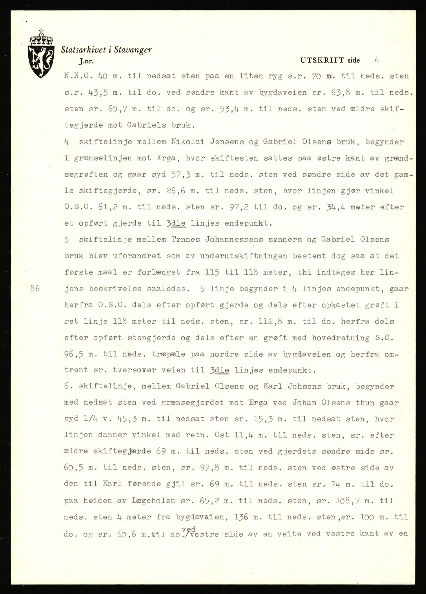 Statsarkivet i Stavanger, AV/SAST-A-101971/03/Y/Yj/L0066: Avskrifter sortert etter gårdsnavn: Pedersro - Prestegården i Suldal, 1750-1930, p. 19