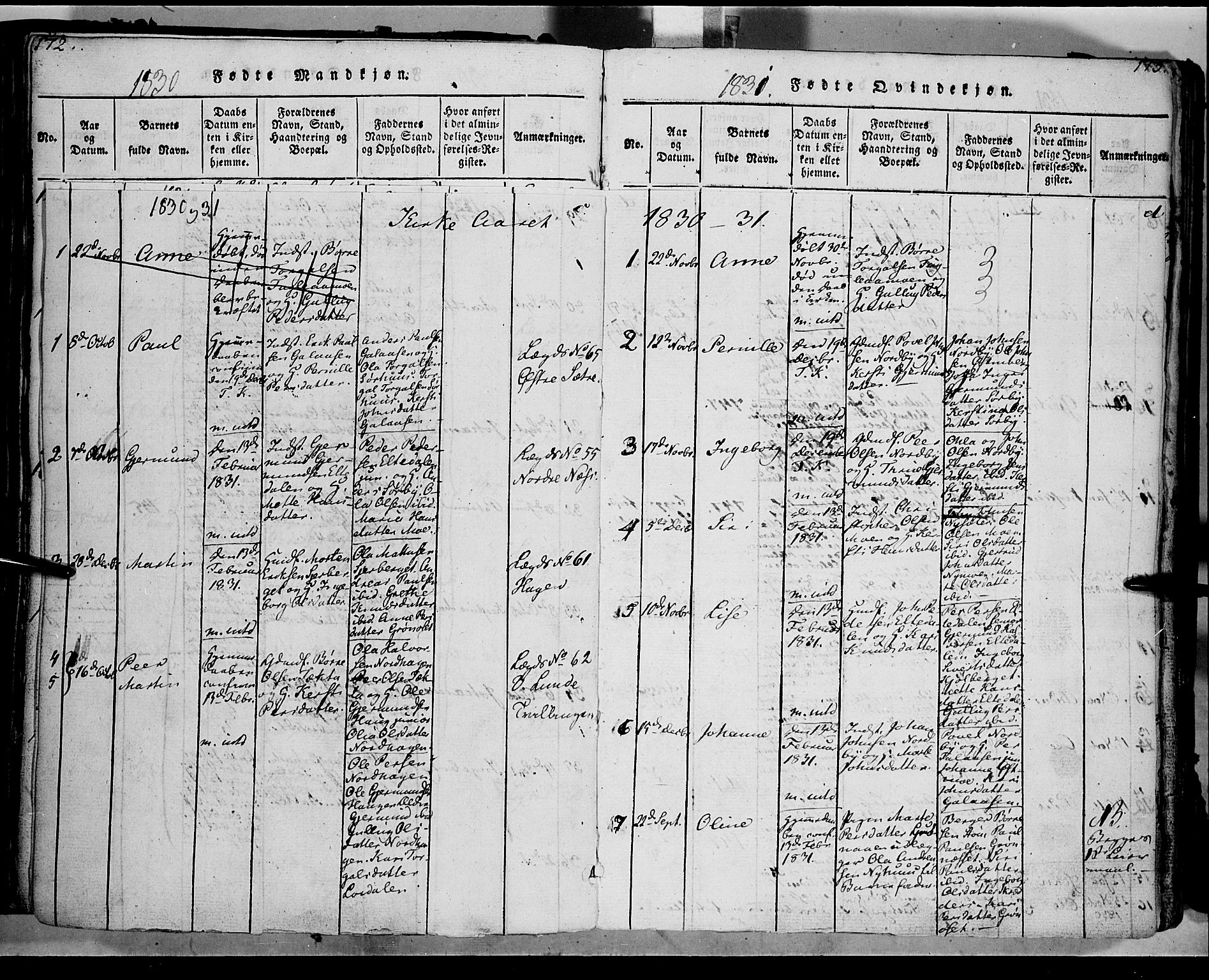 Trysil prestekontor, AV/SAH-PREST-046/H/Ha/Haa/L0003: Parish register (official) no. 3 /1, 1814-1841, p. 172-173