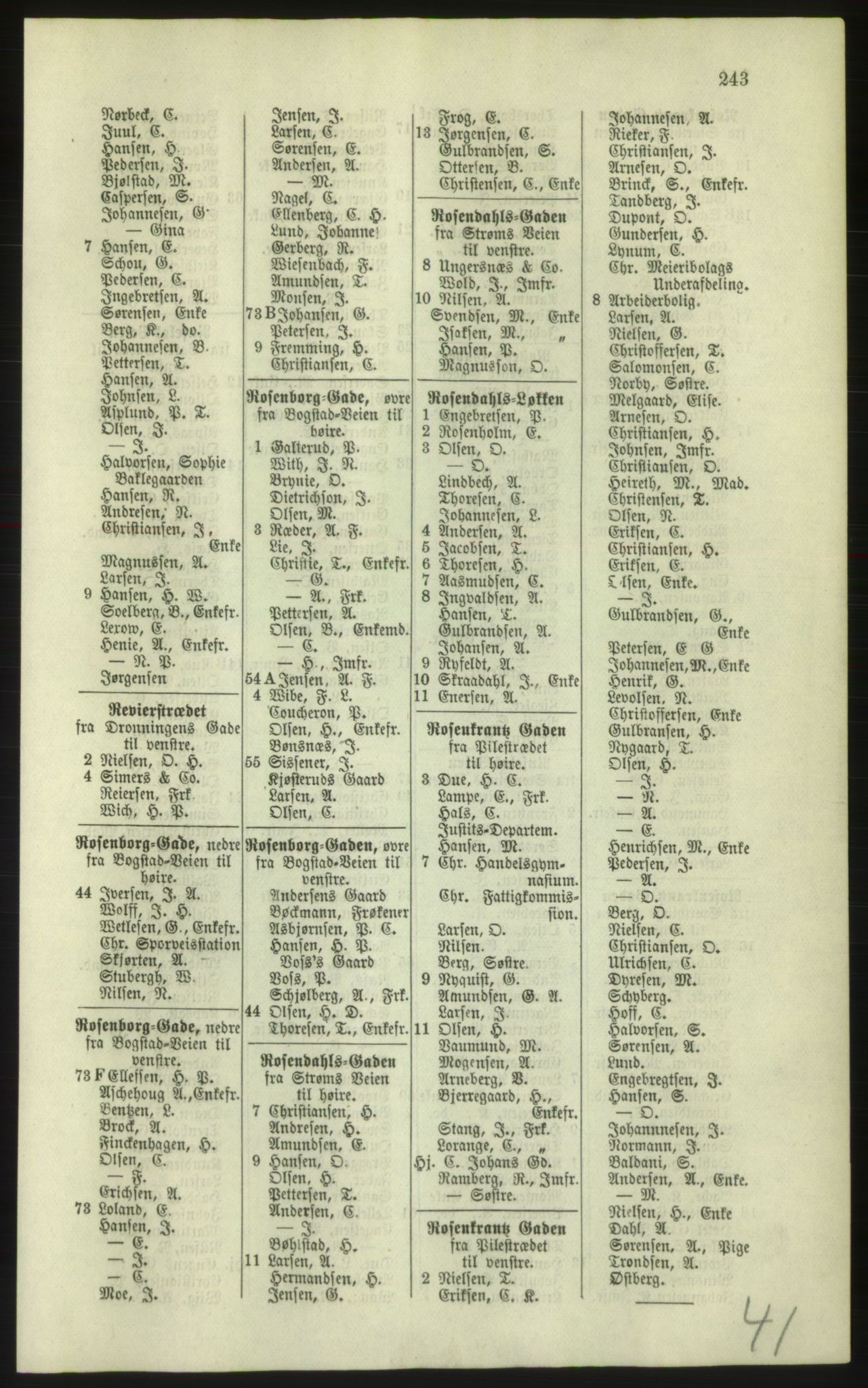 Kristiania/Oslo adressebok, PUBL/-, 1879, p. 243