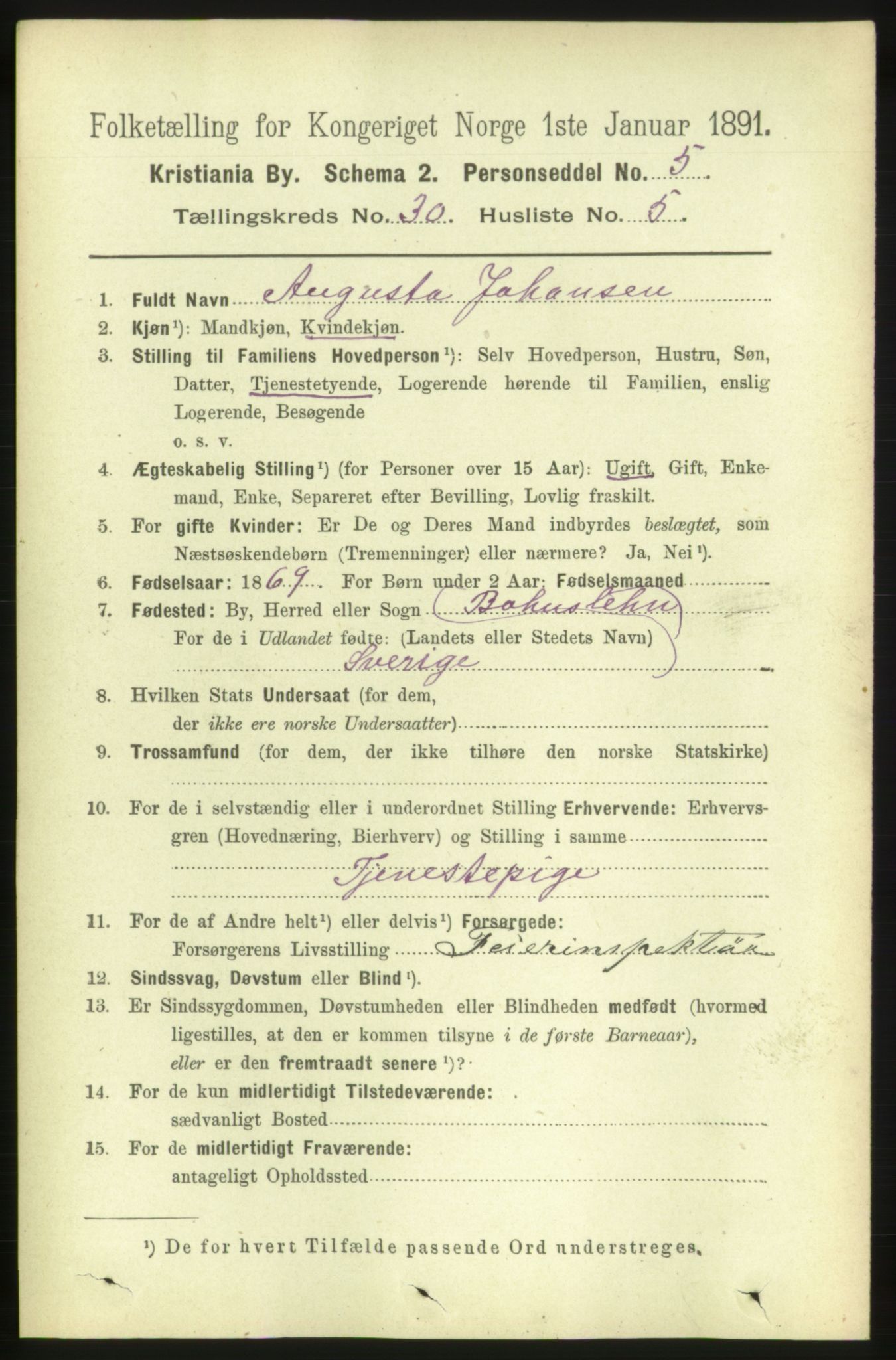 RA, 1891 census for 0301 Kristiania, 1891, p. 15644