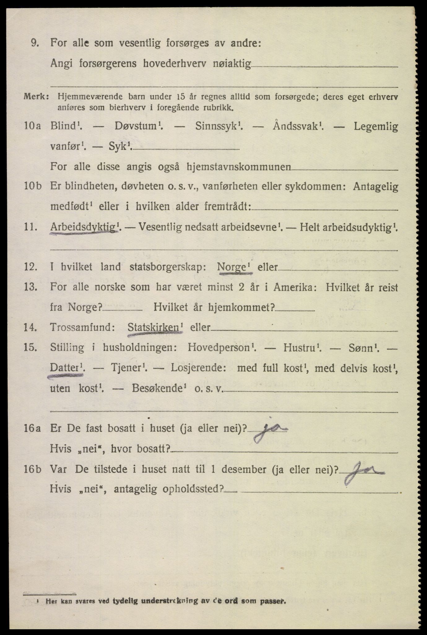 SAK, 1920 census for Åseral, 1920, p. 1759