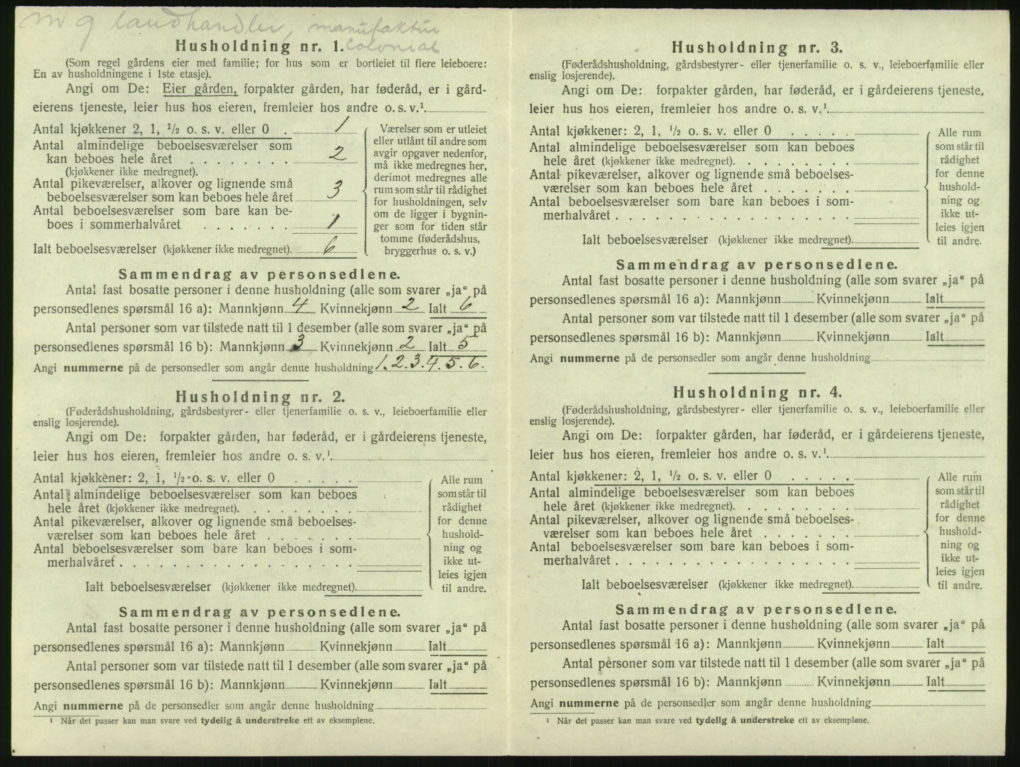 SAT, 1920 census for Nesset, 1920, p. 159