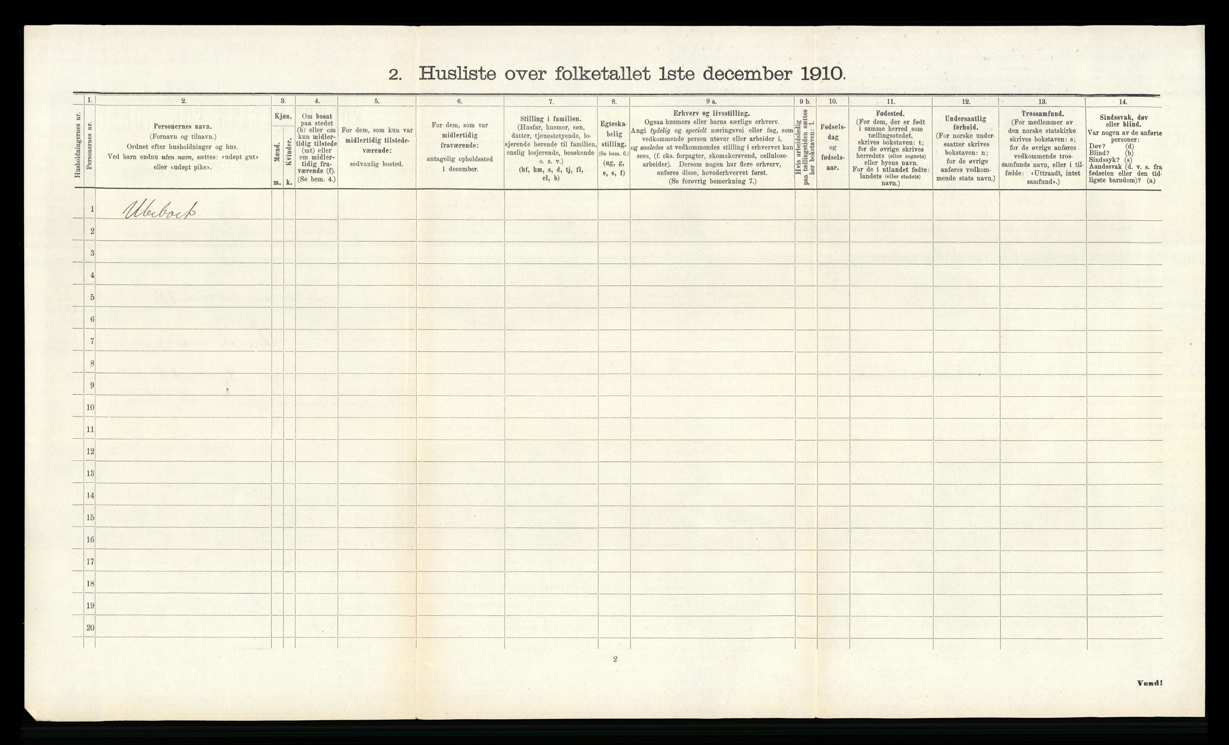 RA, 1910 census for Åseral, 1910, p. 294