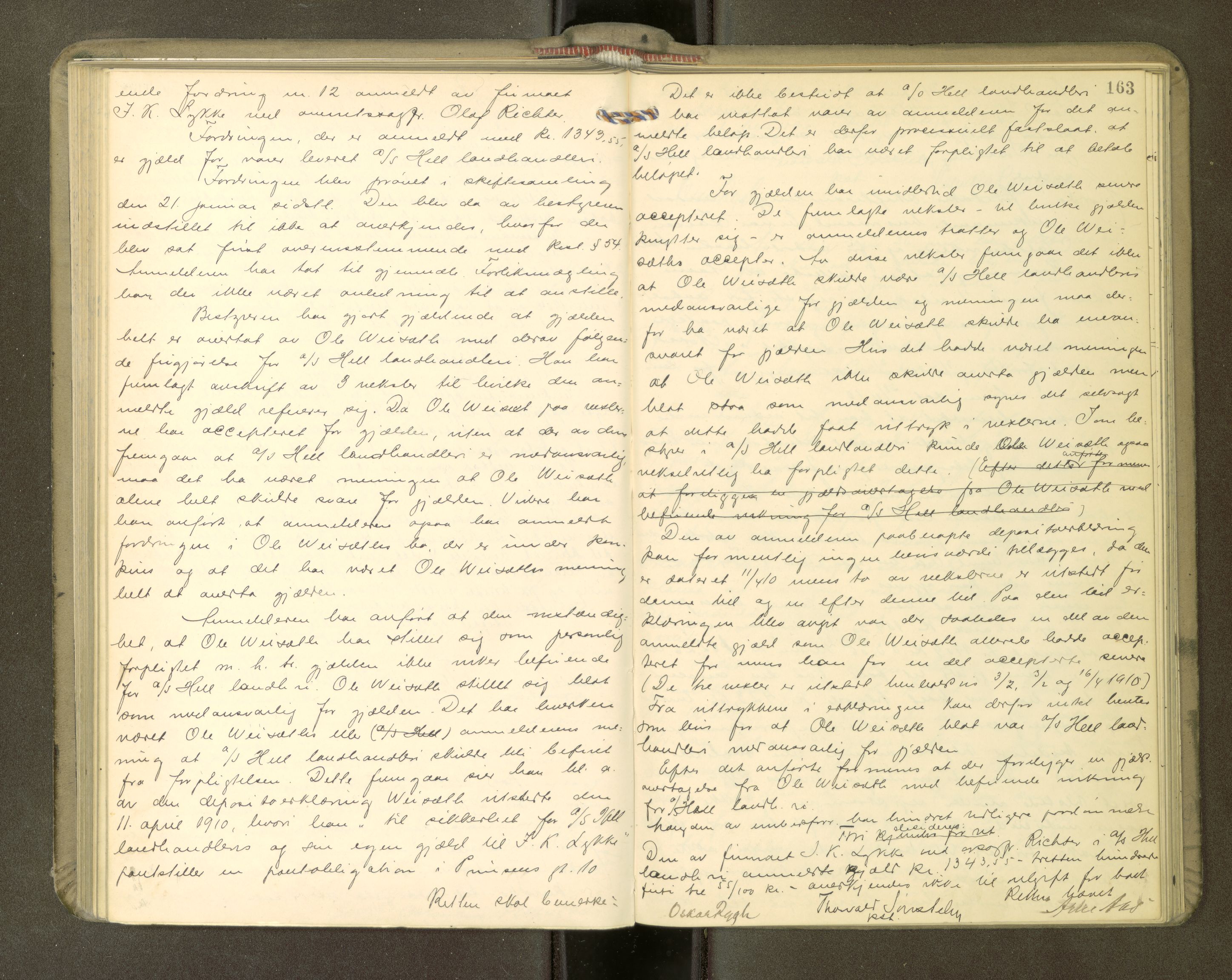 Stjør- og Verdal sorenskriveri, AV/SAT-A-4167/1/3/3B/L0011: Skifteforhandlingsprotokoll, 1909-1912, p. 163