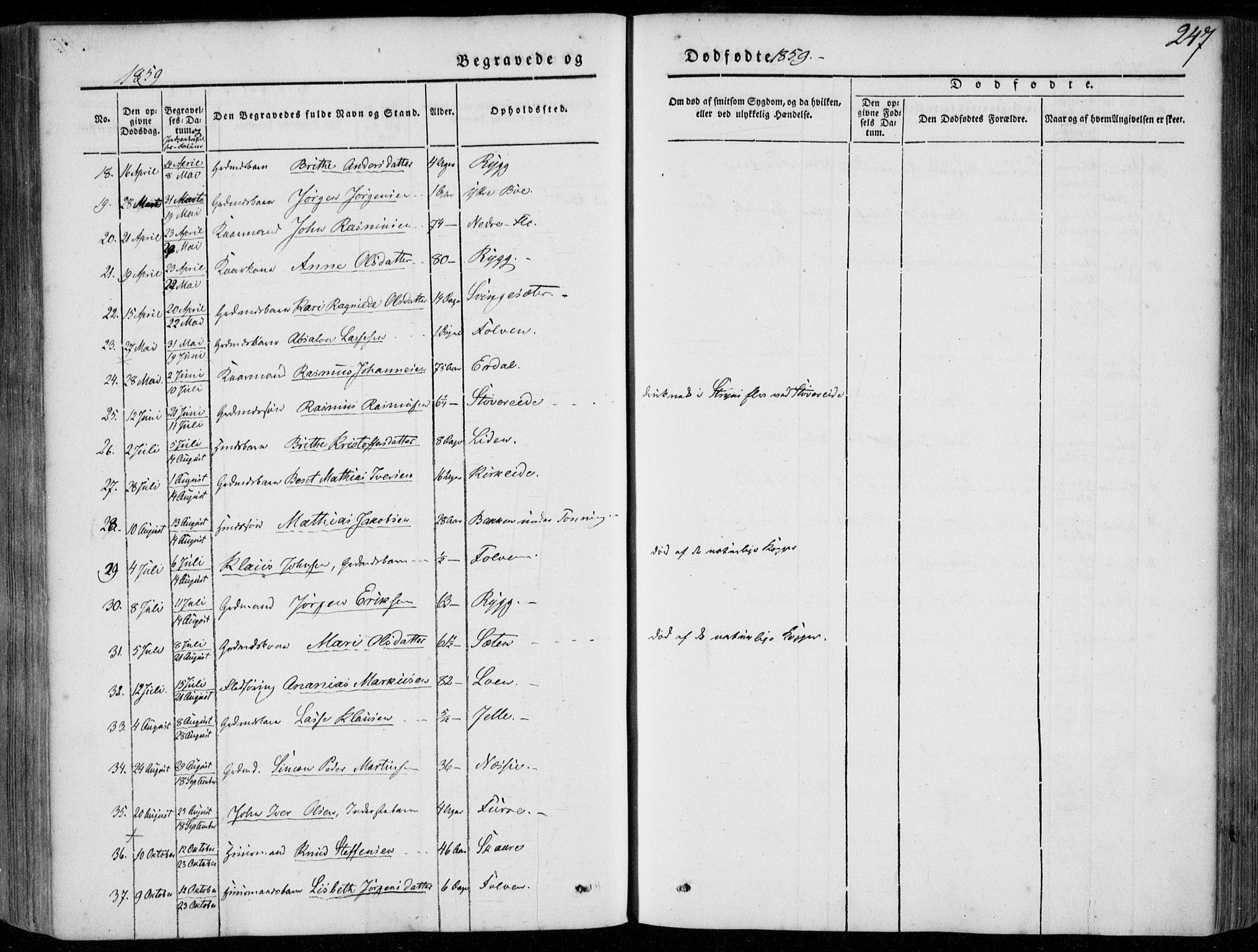 Stryn Sokneprestembete, AV/SAB-A-82501: Parish register (official) no. A 2, 1844-1861, p. 247