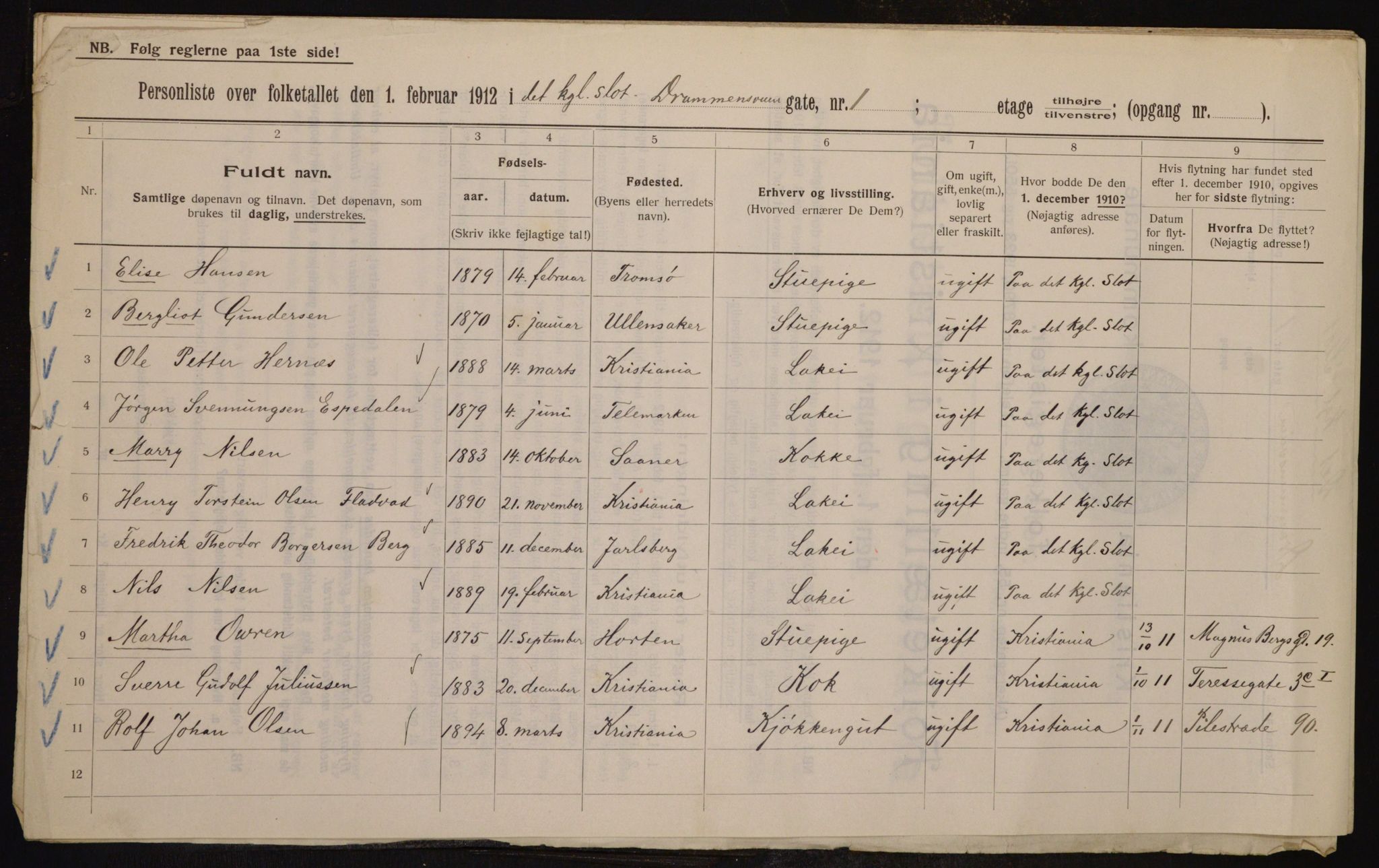 OBA, Municipal Census 1912 for Kristiania, 1912, p. 16147