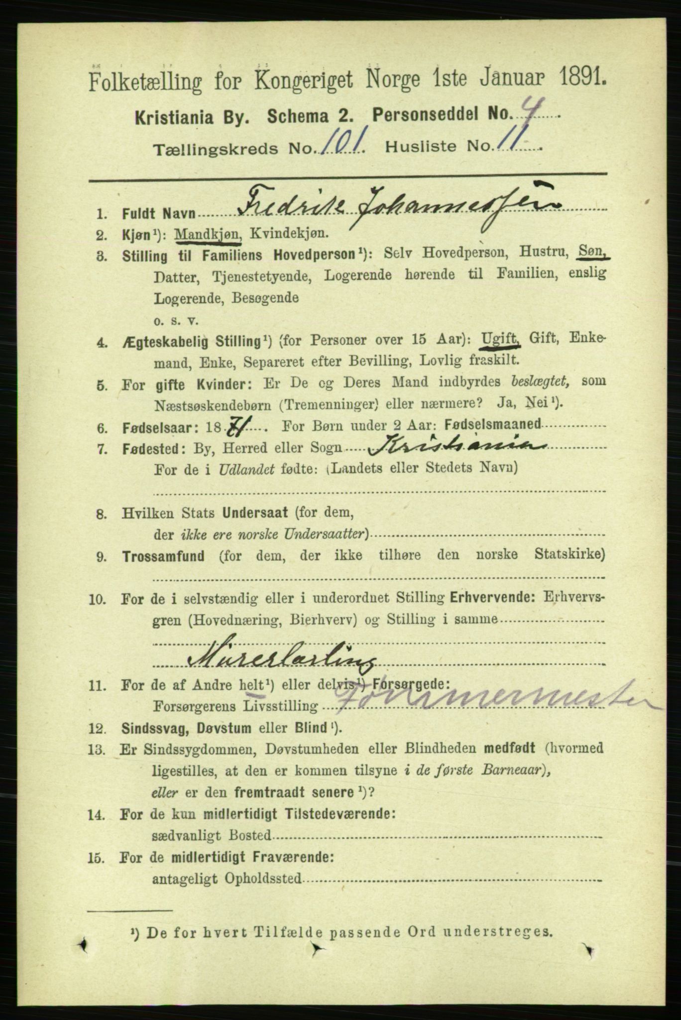 RA, 1891 census for 0301 Kristiania, 1891, p. 50179