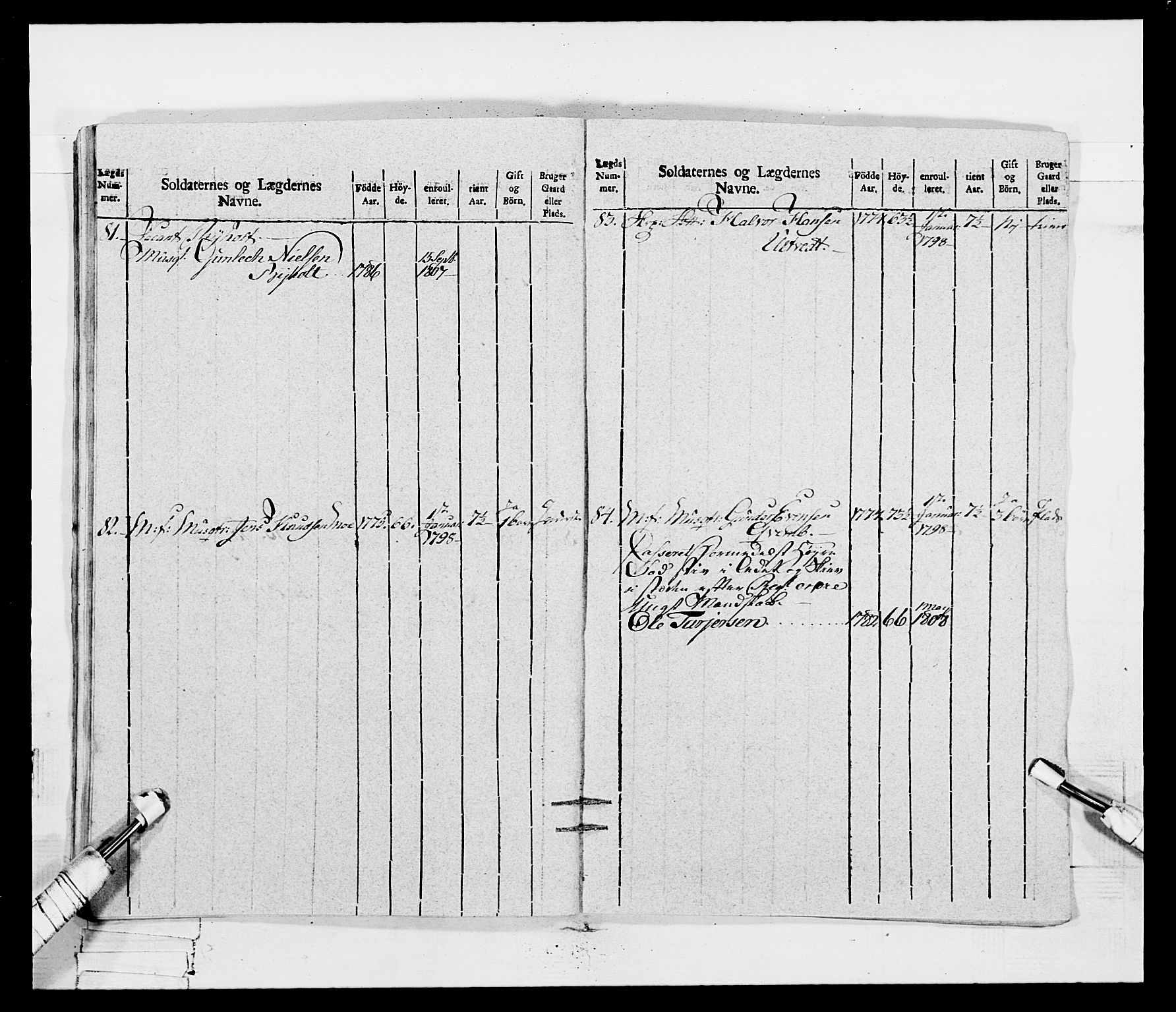 Generalitets- og kommissariatskollegiet, Det kongelige norske kommissariatskollegium, AV/RA-EA-5420/E/Eh/L0115: Telemarkske nasjonale infanteriregiment, 1802-1805, p. 460