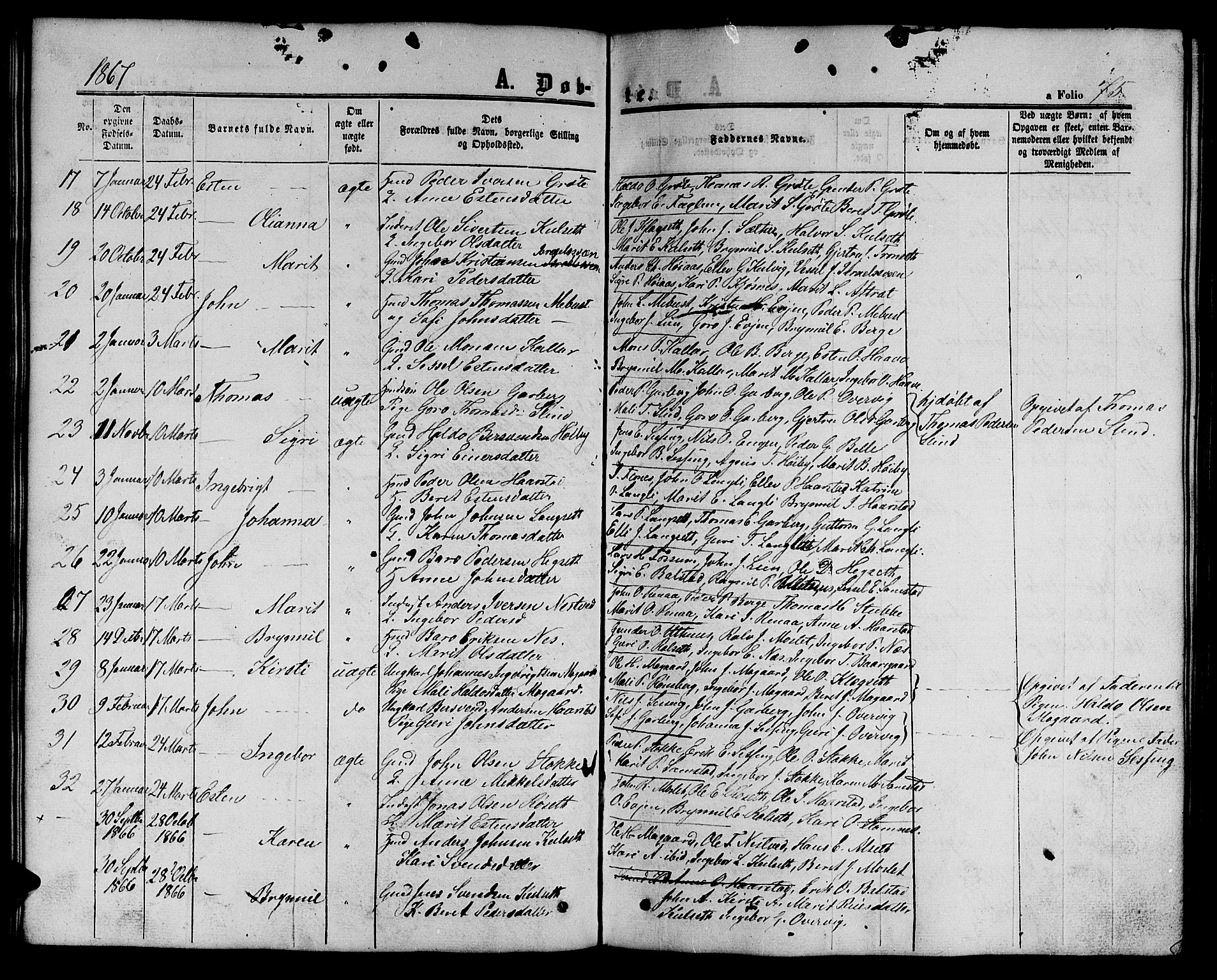 Ministerialprotokoller, klokkerbøker og fødselsregistre - Sør-Trøndelag, SAT/A-1456/695/L1155: Parish register (copy) no. 695C06, 1859-1868, p. 75