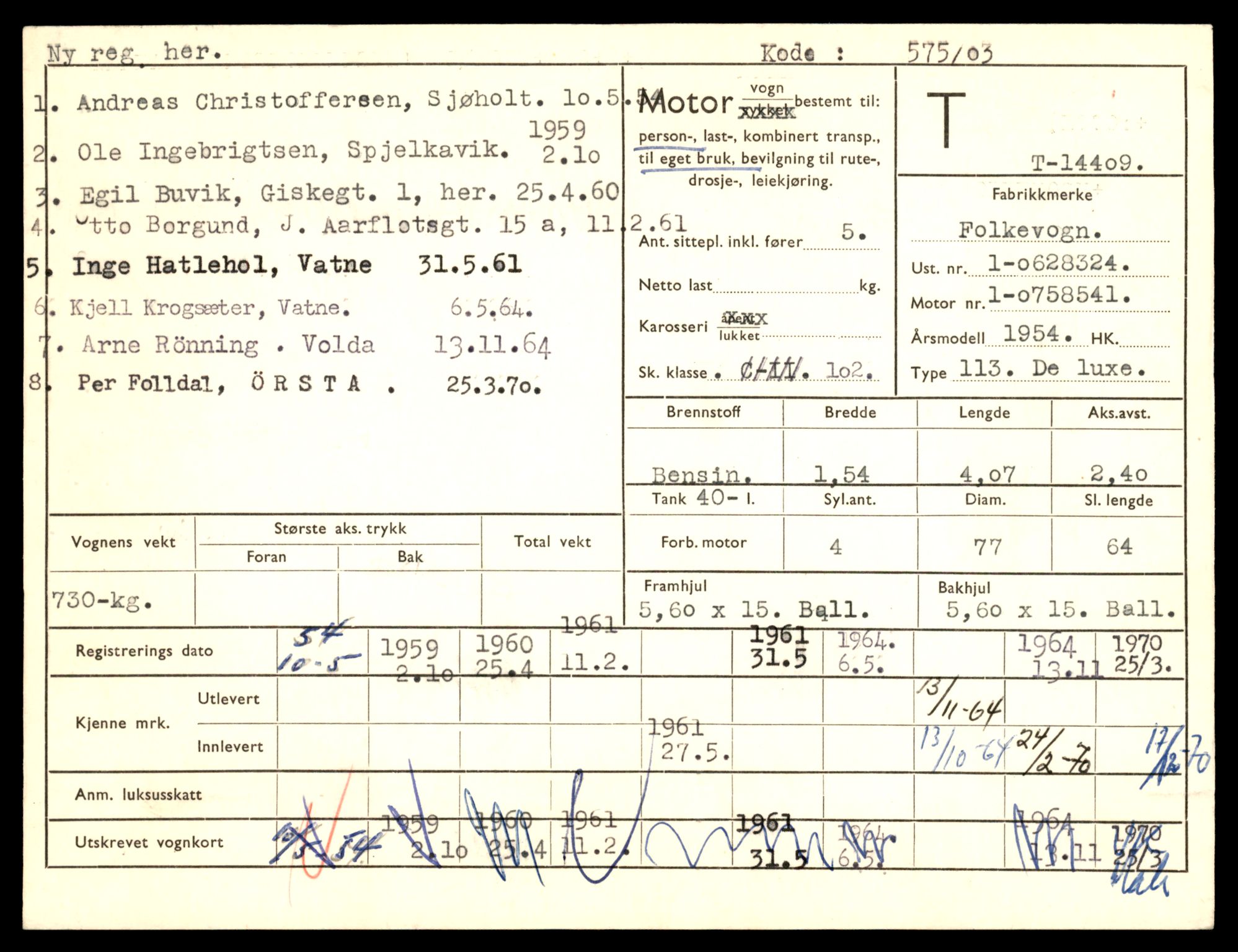 Møre og Romsdal vegkontor - Ålesund trafikkstasjon, AV/SAT-A-4099/F/Fe/L0045: Registreringskort for kjøretøy T 14320 - T 14444, 1927-1998, p. 2261