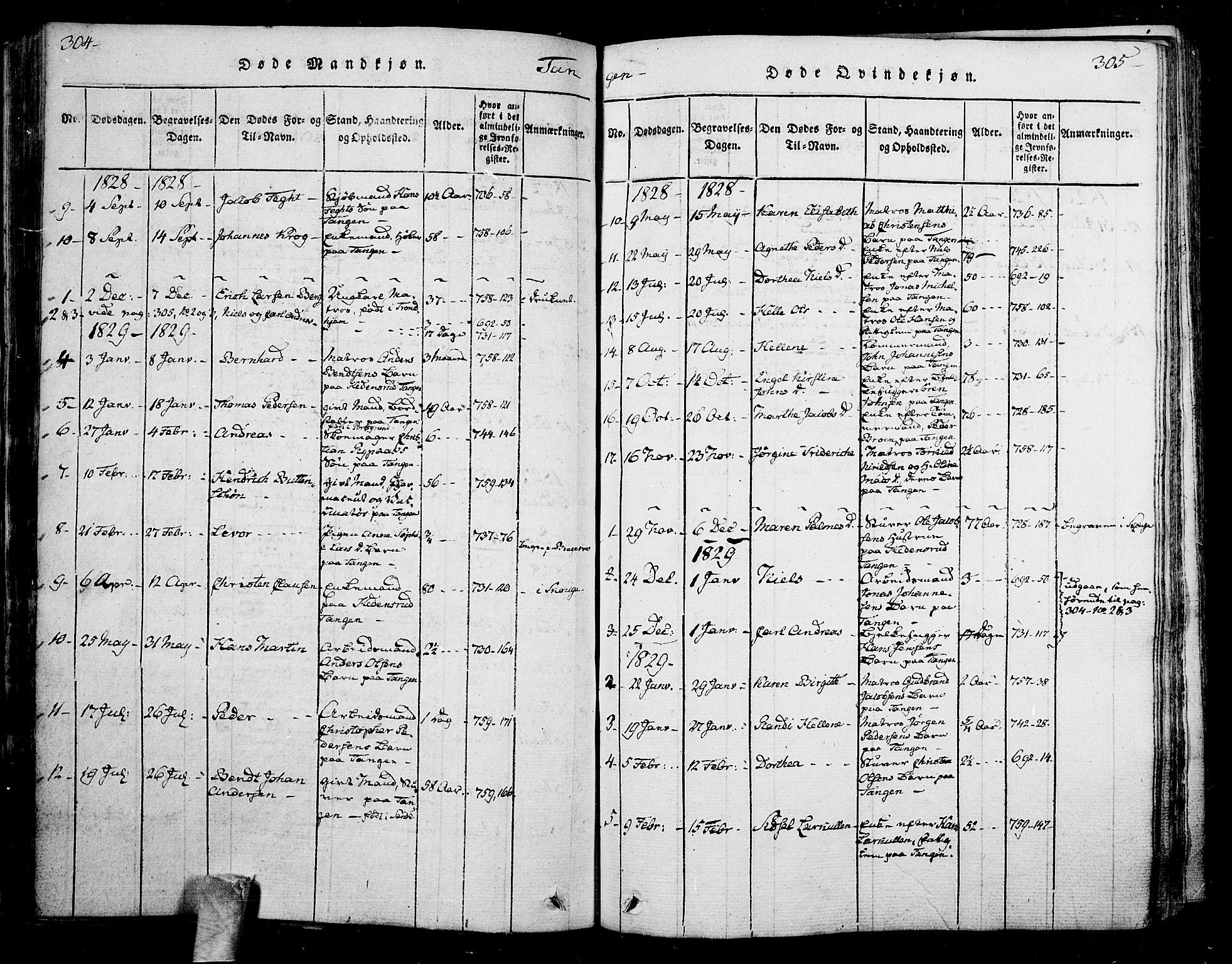 Skoger kirkebøker, SAKO/A-59/F/Fa/L0002: Parish register (official) no. I 2 /2, 1814-1842, p. 304-305