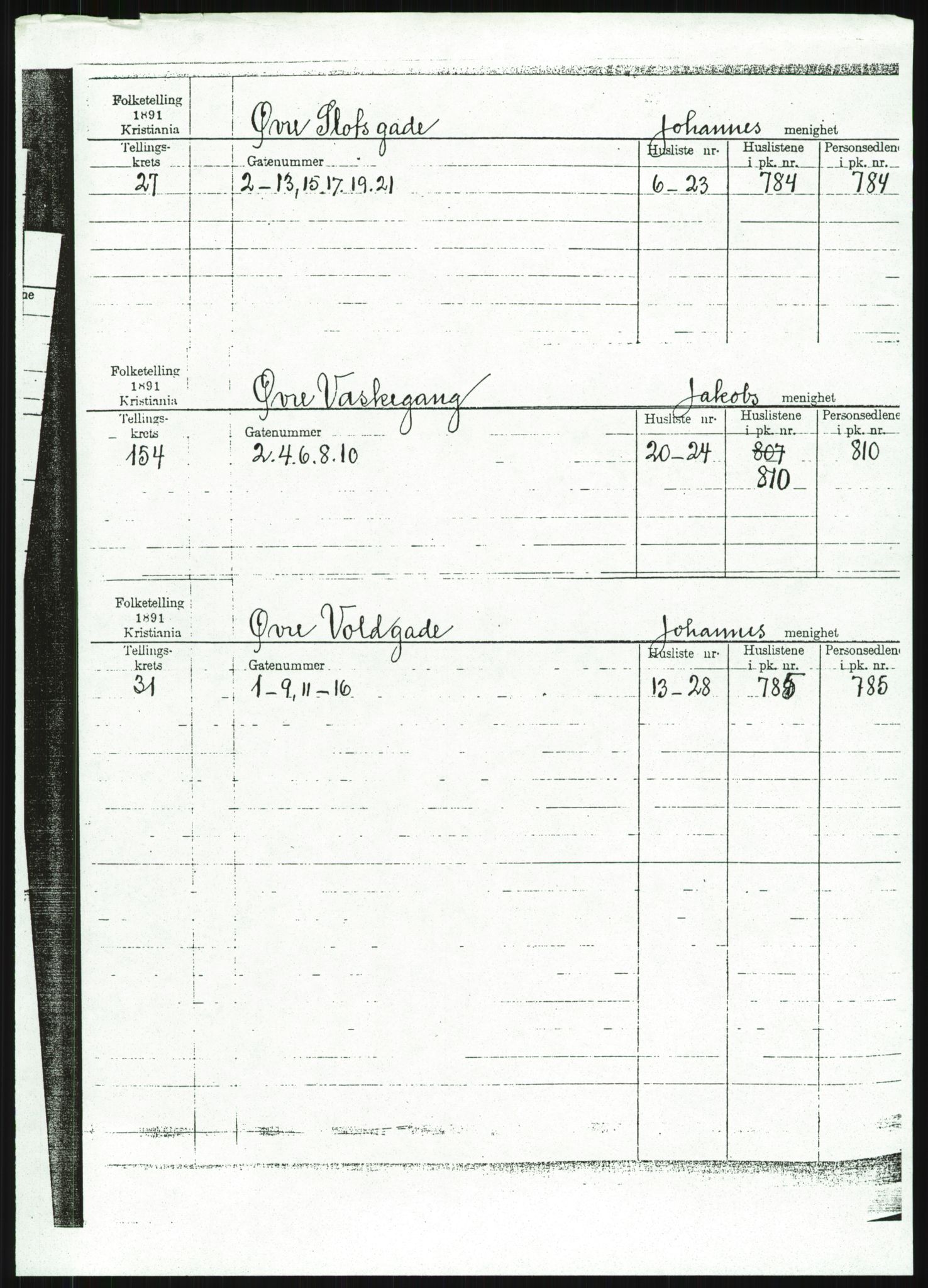 RA, 1891 census for 0301 Kristiania, 1891, p. 138