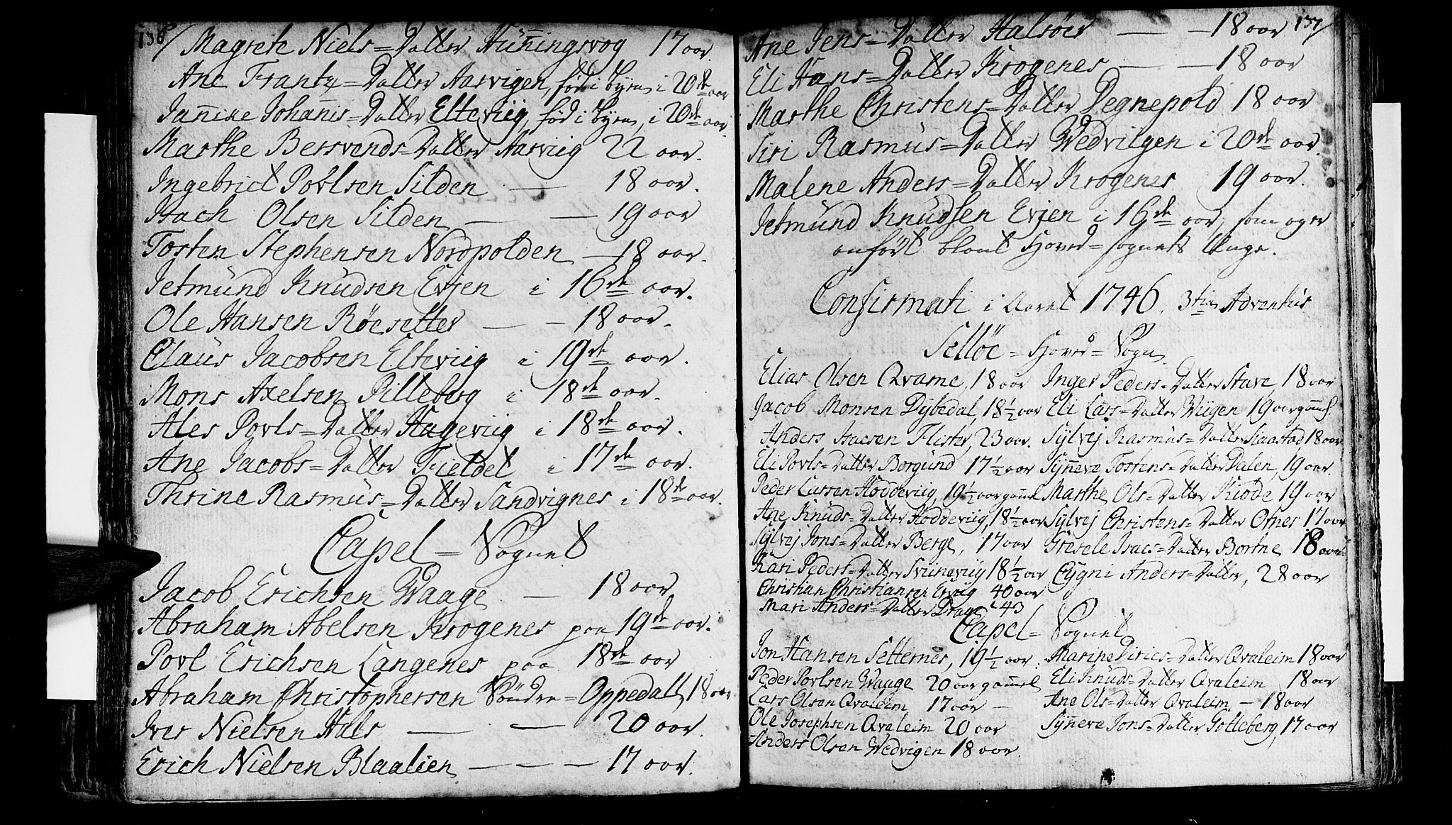 Selje sokneprestembete, AV/SAB-A-99938/H/Ha/Haa/Haaa: Parish register (official) no. A 4, 1743-1759, p. 136-137