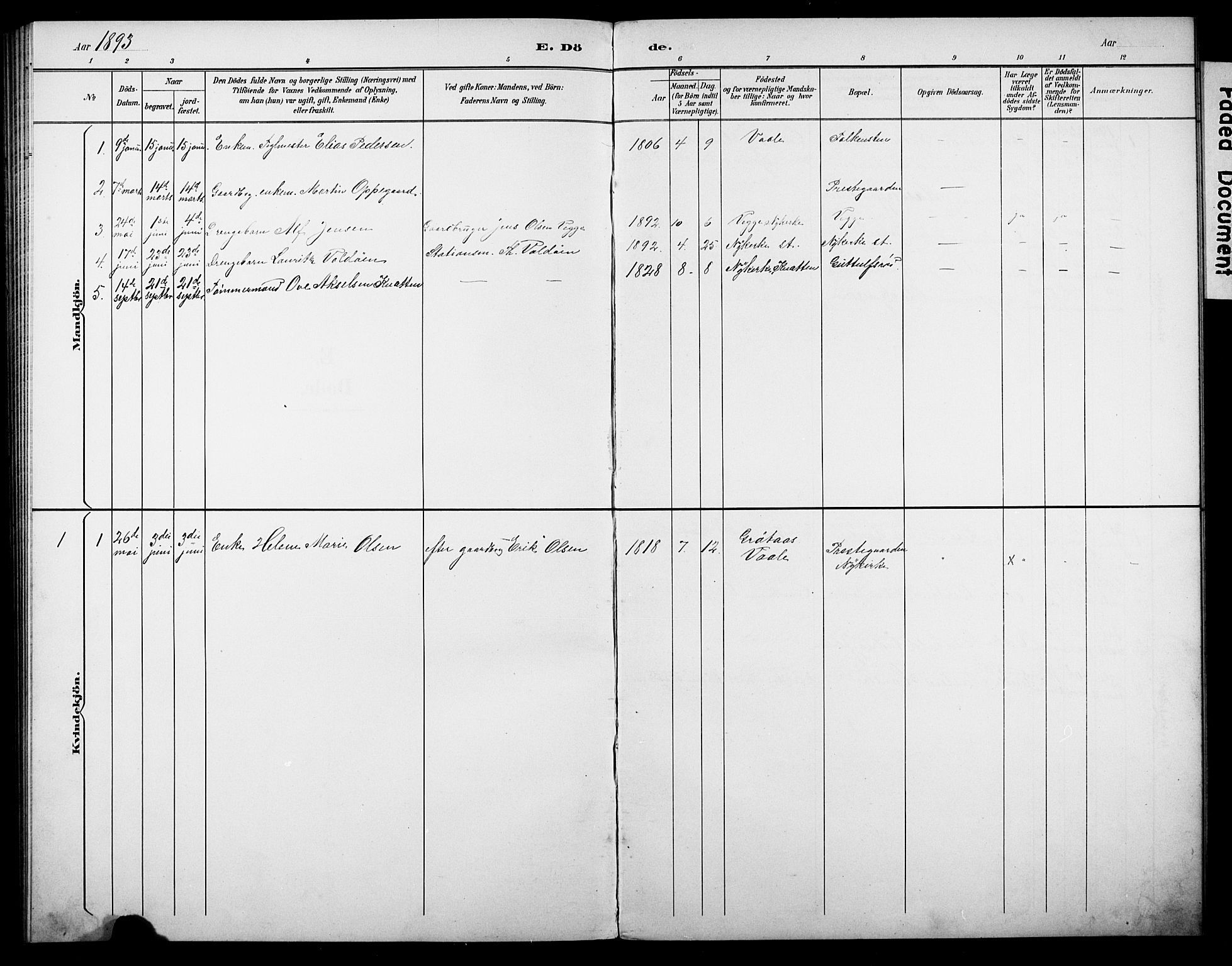 Borre kirkebøker, AV/SAKO-A-338/G/Gb/L0003: Parish register (copy) no. II 3, 1893-1905