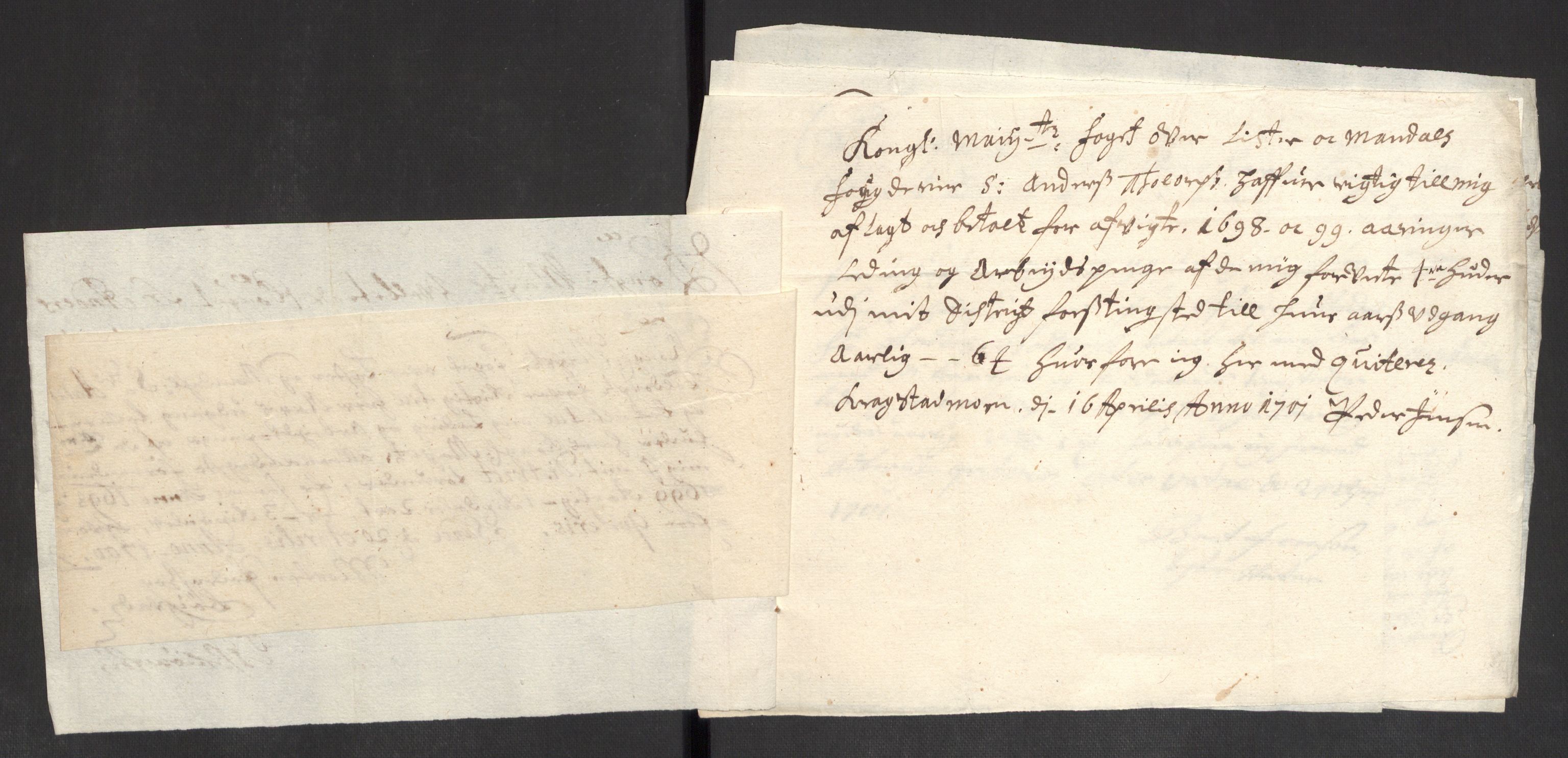 Rentekammeret inntil 1814, Reviderte regnskaper, Fogderegnskap, AV/RA-EA-4092/R43/L2547: Fogderegnskap Lista og Mandal, 1698-1699, p. 111