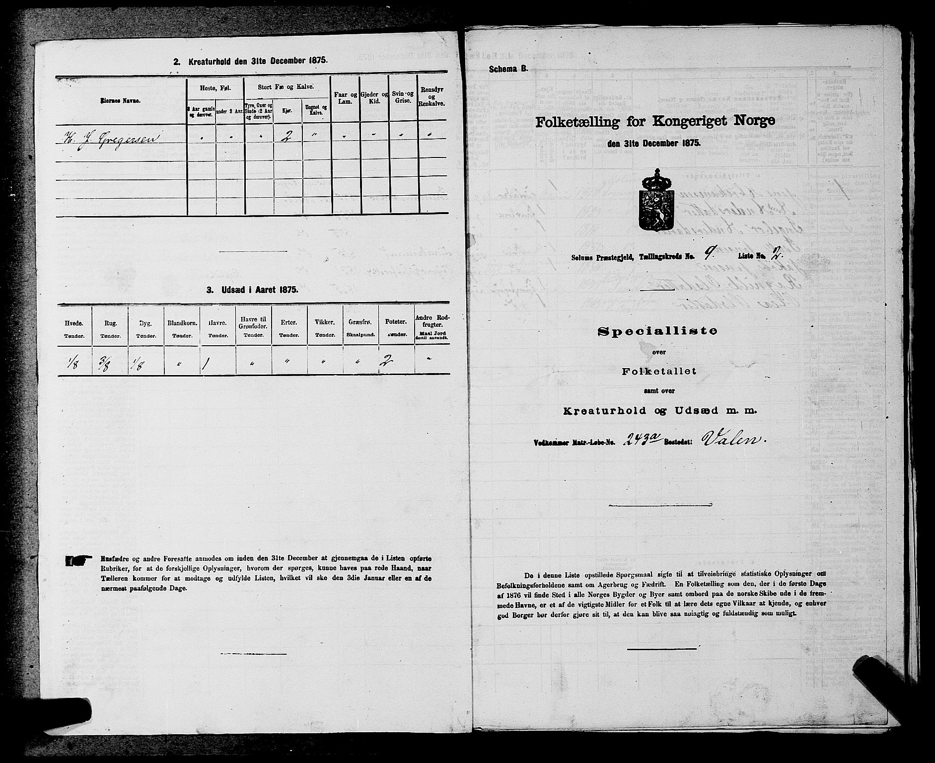 SAKO, 1875 census for 0818P Solum, 1875, p. 1381