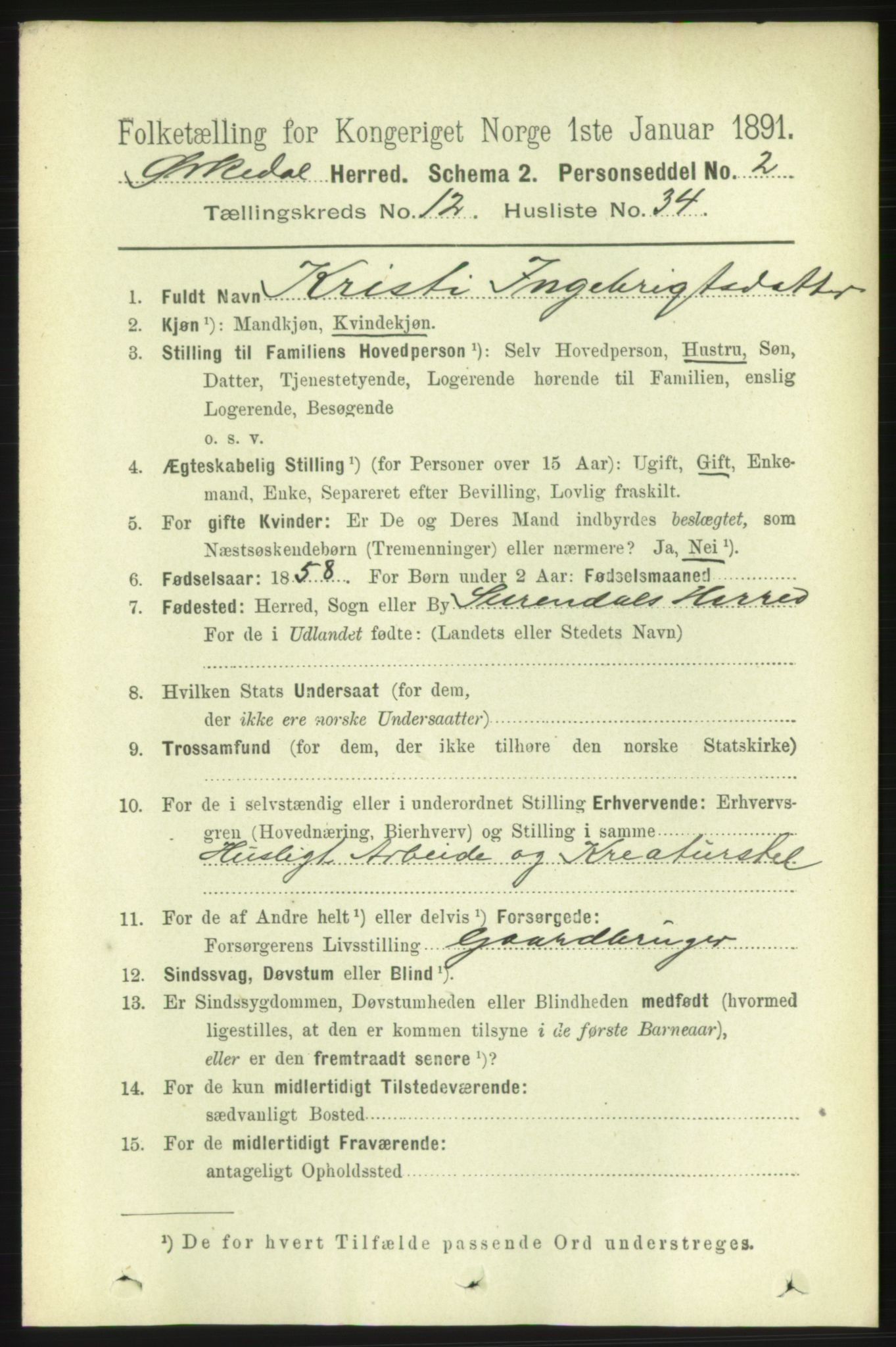 RA, 1891 census for 1638 Orkdal, 1891, p. 5769