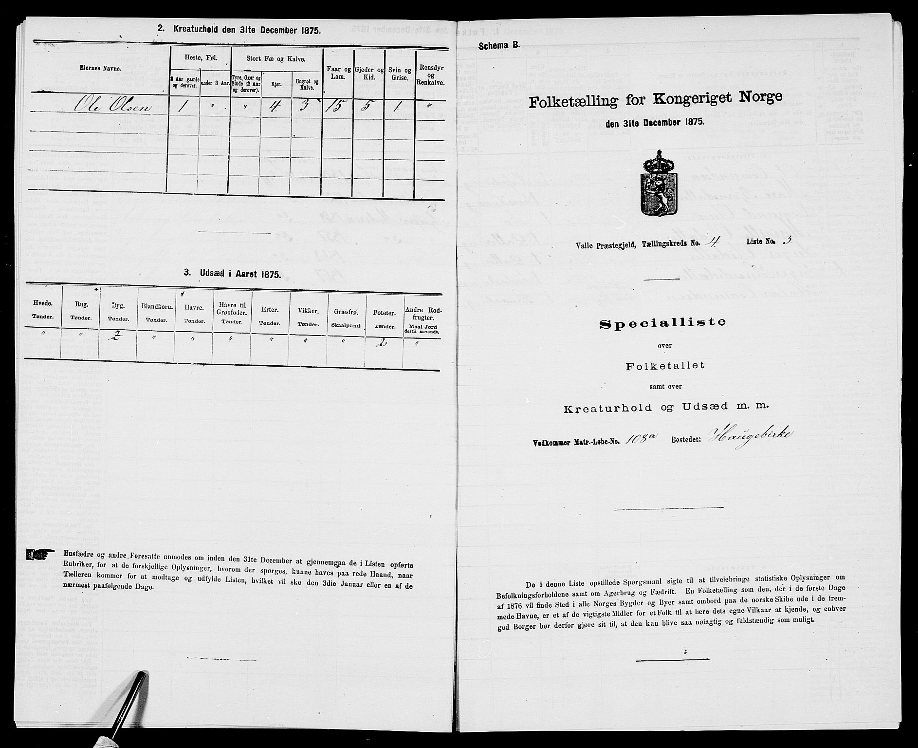 SAK, 1875 census for 0940P Valle, 1875, p. 361