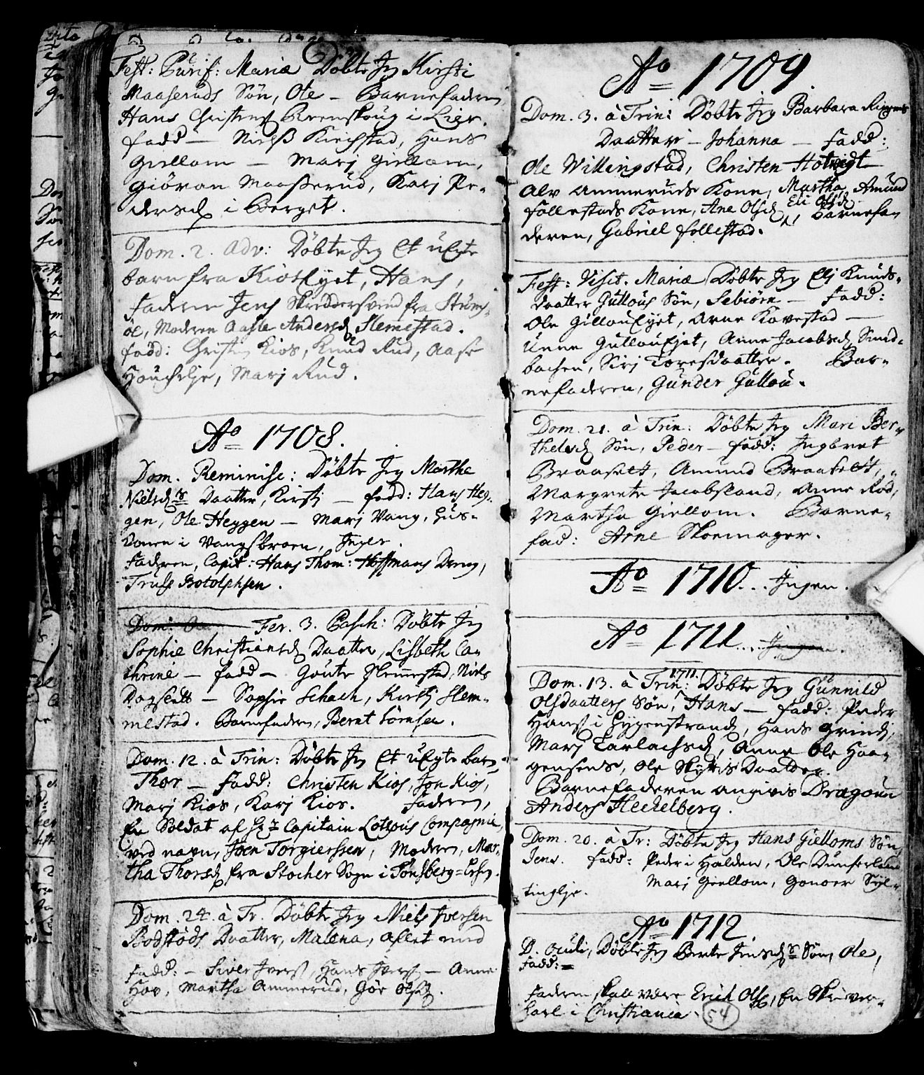 Røyken kirkebøker, AV/SAKO-A-241/F/Fa/L0001: Parish register (official) no. 1, 1701-1730, p. 54