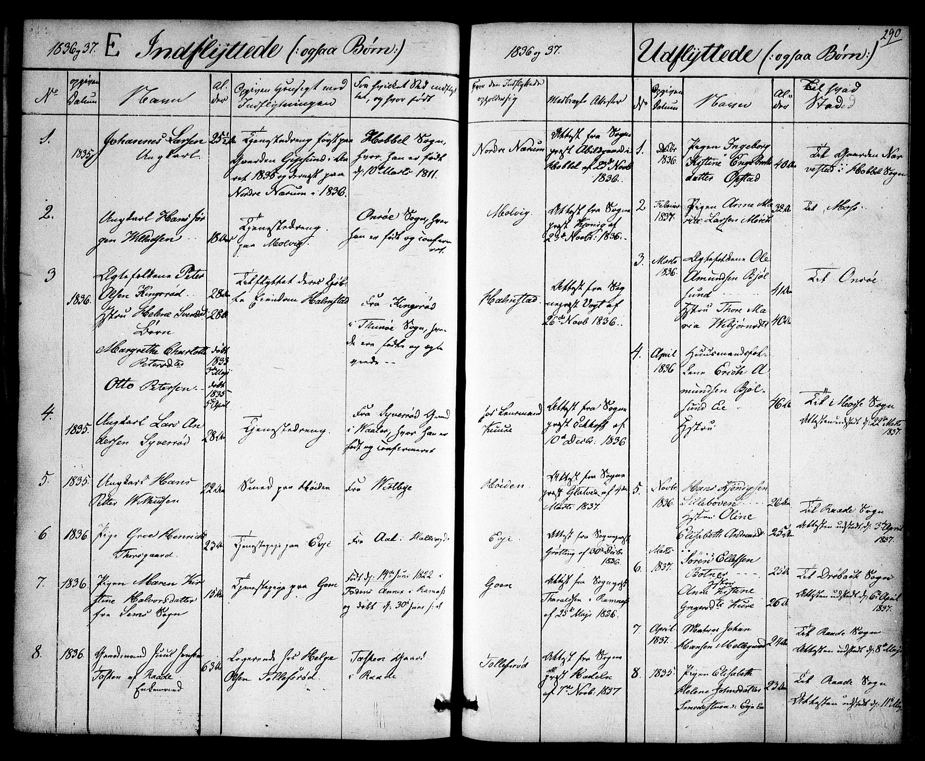 Rygge prestekontor Kirkebøker, SAO/A-10084b/F/Fa/L0004: Parish register (official) no. 4, 1836-1851, p. 290