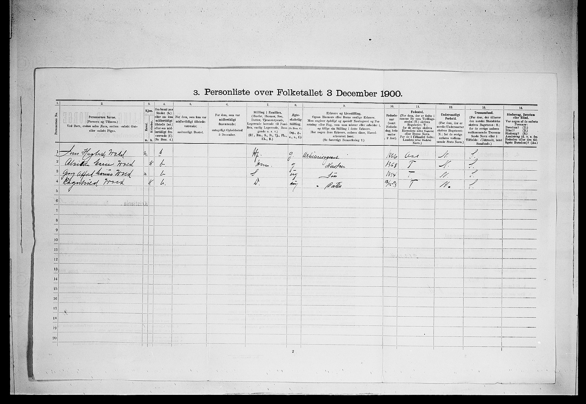 SAO, 1900 census for Kristiania, 1900, p. 22650