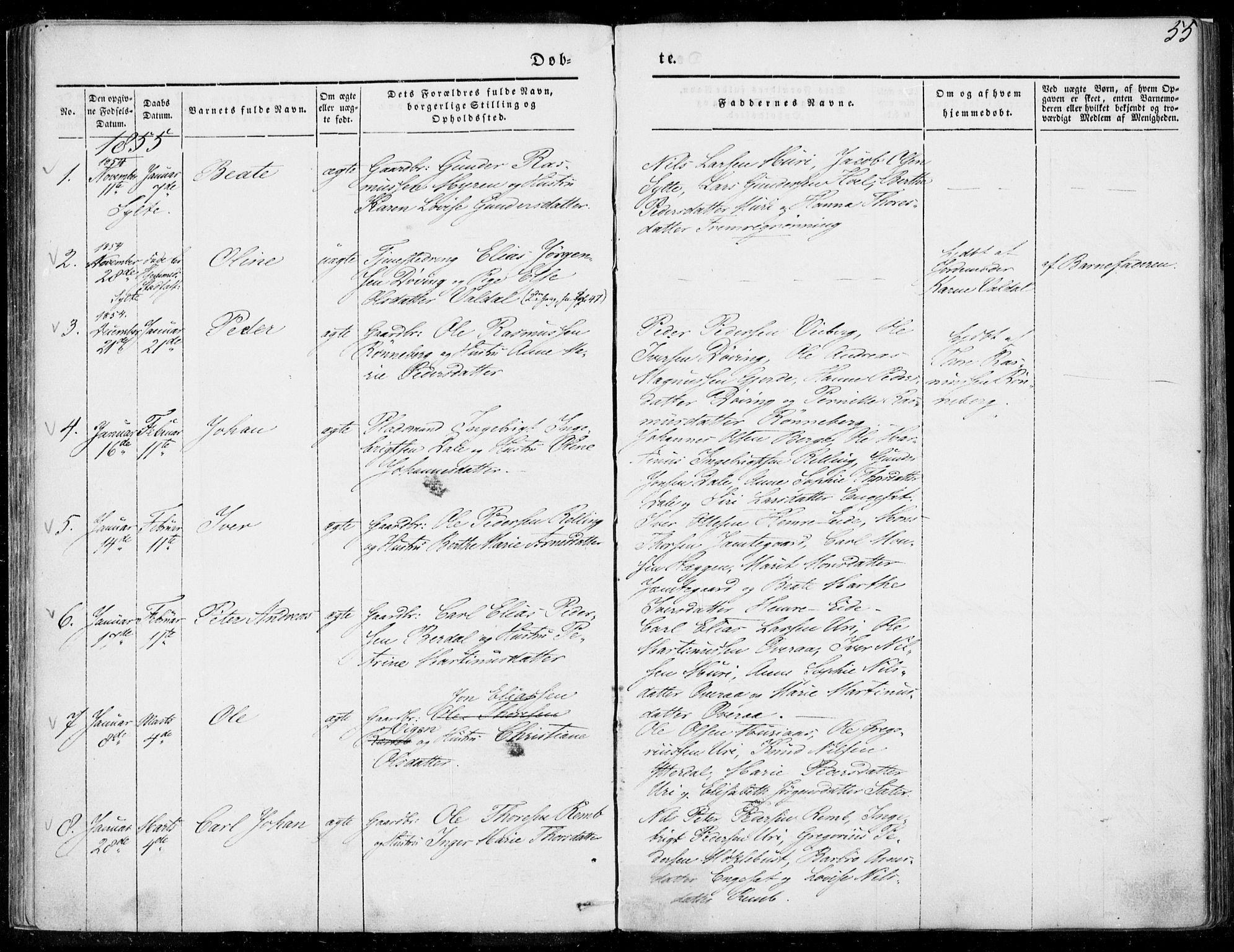 Ministerialprotokoller, klokkerbøker og fødselsregistre - Møre og Romsdal, SAT/A-1454/519/L0249: Parish register (official) no. 519A08, 1846-1868, p. 55