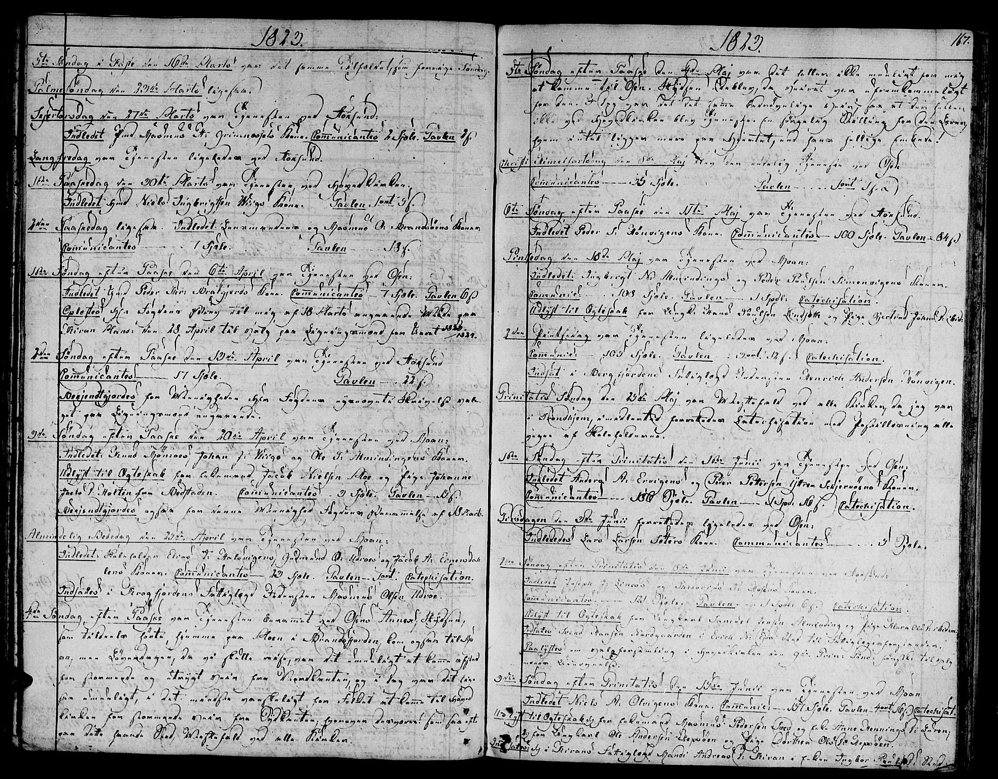 Ministerialprotokoller, klokkerbøker og fødselsregistre - Sør-Trøndelag, SAT/A-1456/657/L0701: Parish register (official) no. 657A02, 1802-1831, p. 167