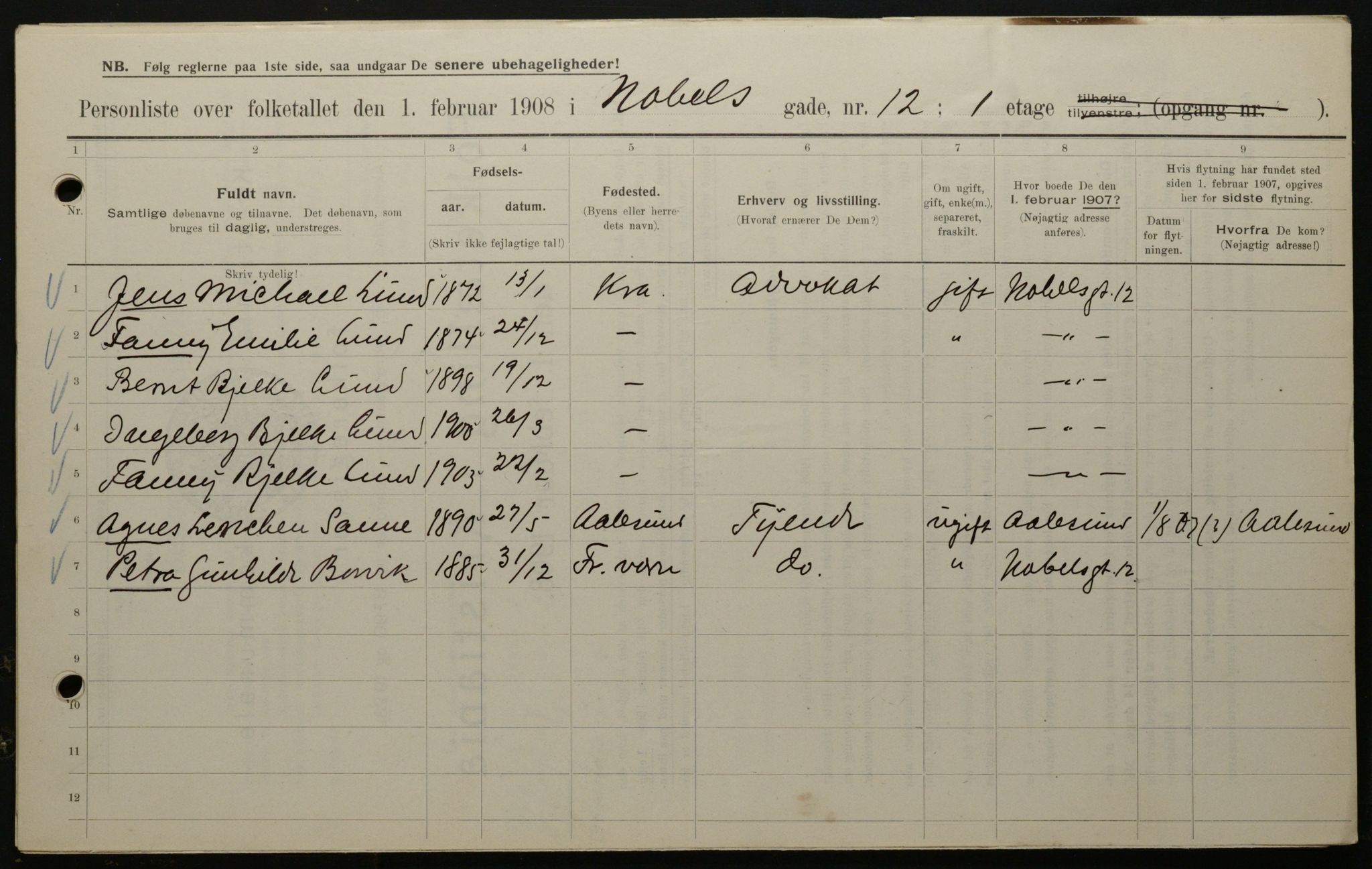 OBA, Municipal Census 1908 for Kristiania, 1908, p. 63931