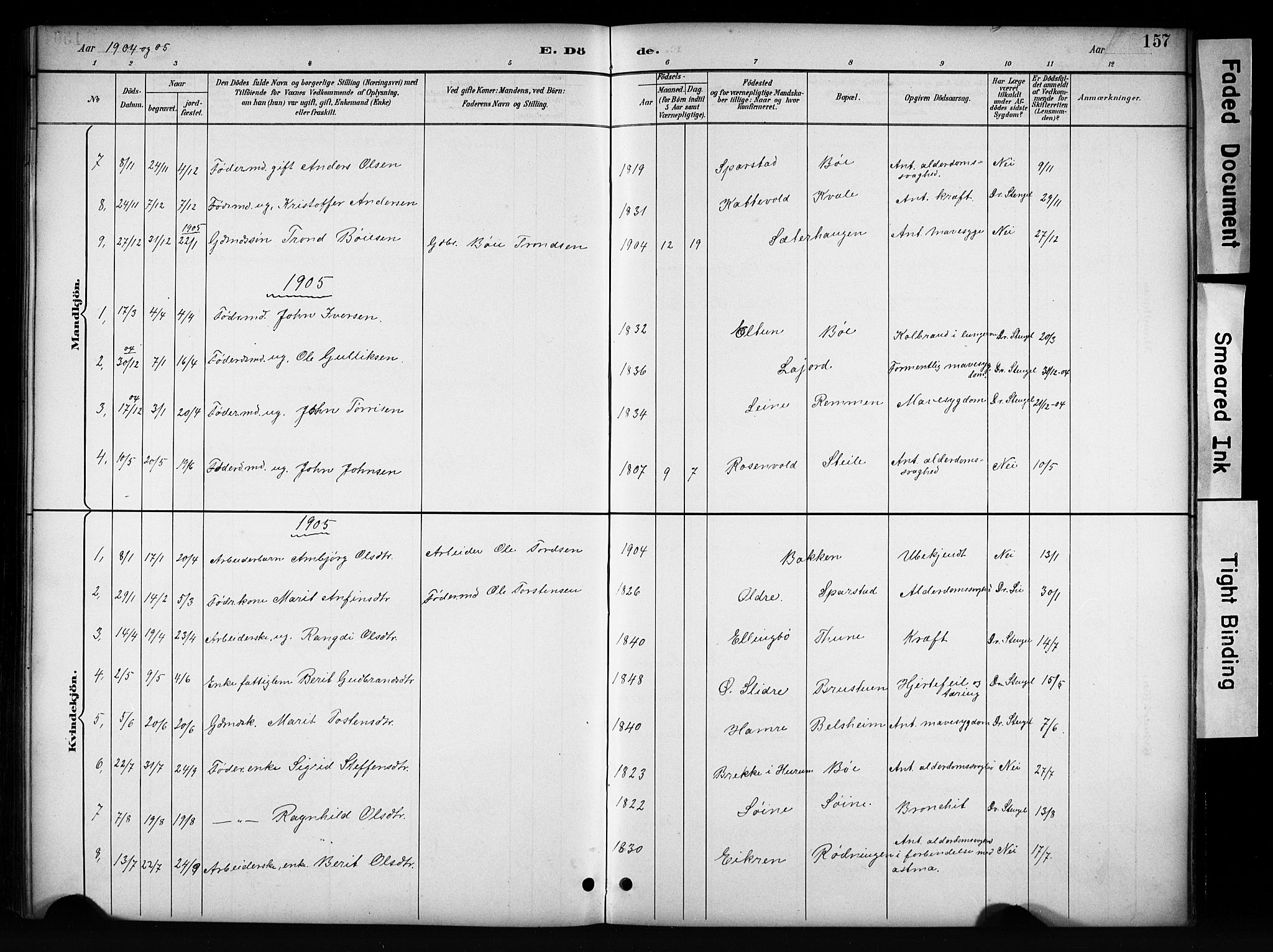 Vang prestekontor, Valdres, SAH/PREST-140/H/Hb/L0006: Parish register (copy) no. 6, 1893-1918, p. 157