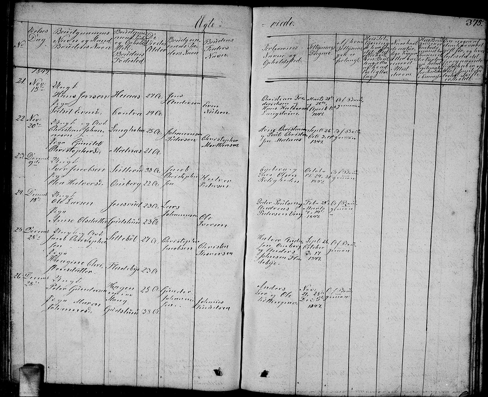 Enebakk prestekontor Kirkebøker, SAO/A-10171c/G/Ga/L0003: Parish register (copy) no. I 3, 1833-1849, p. 375