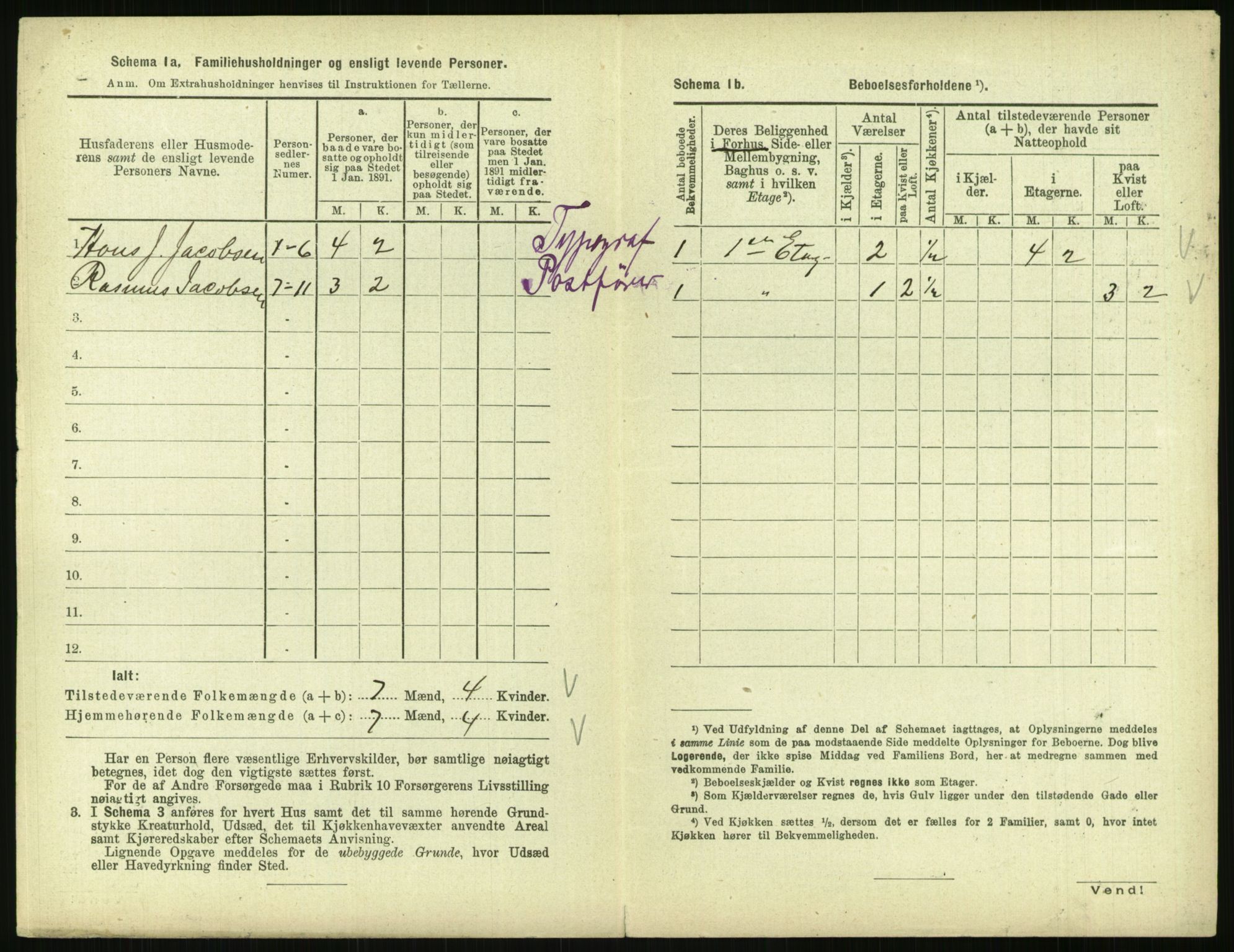 RA, 1891 census for 0903 Arendal, 1891, p. 397