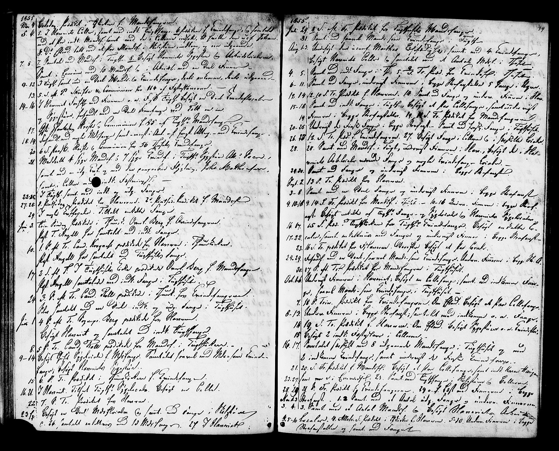 Ministerialprotokoller, klokkerbøker og fødselsregistre - Sør-Trøndelag, AV/SAT-A-1456/624/L0481: Parish register (official) no. 624A02, 1841-1869, p. 39