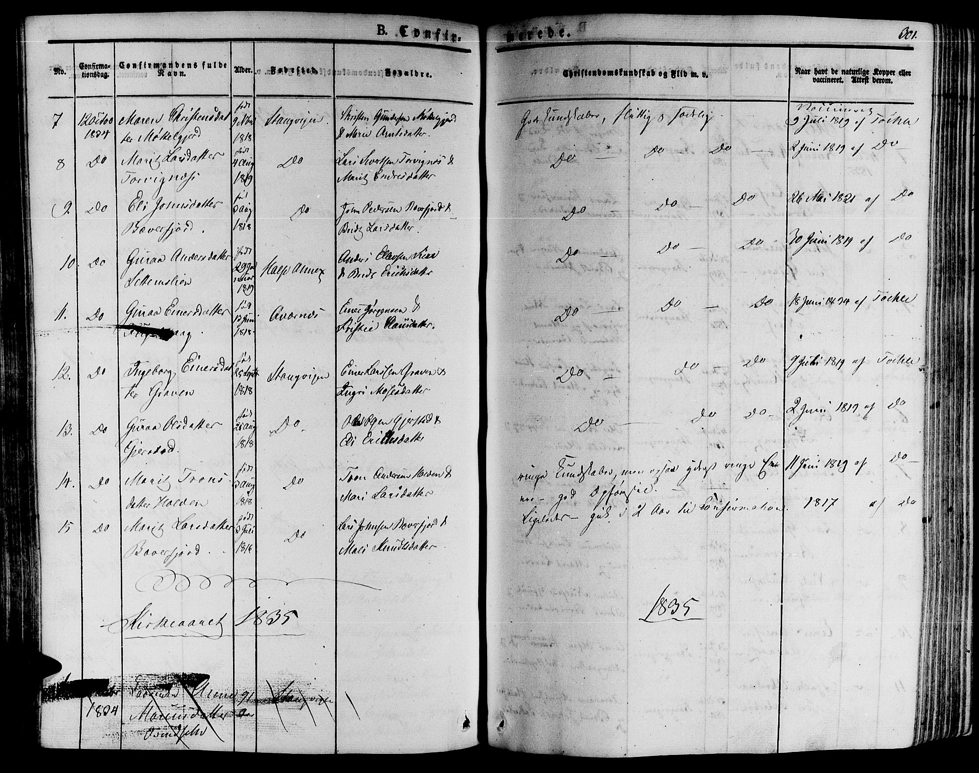 Ministerialprotokoller, klokkerbøker og fødselsregistre - Møre og Romsdal, SAT/A-1454/592/L1024: Parish register (official) no. 592A03 /1, 1831-1849, p. 301