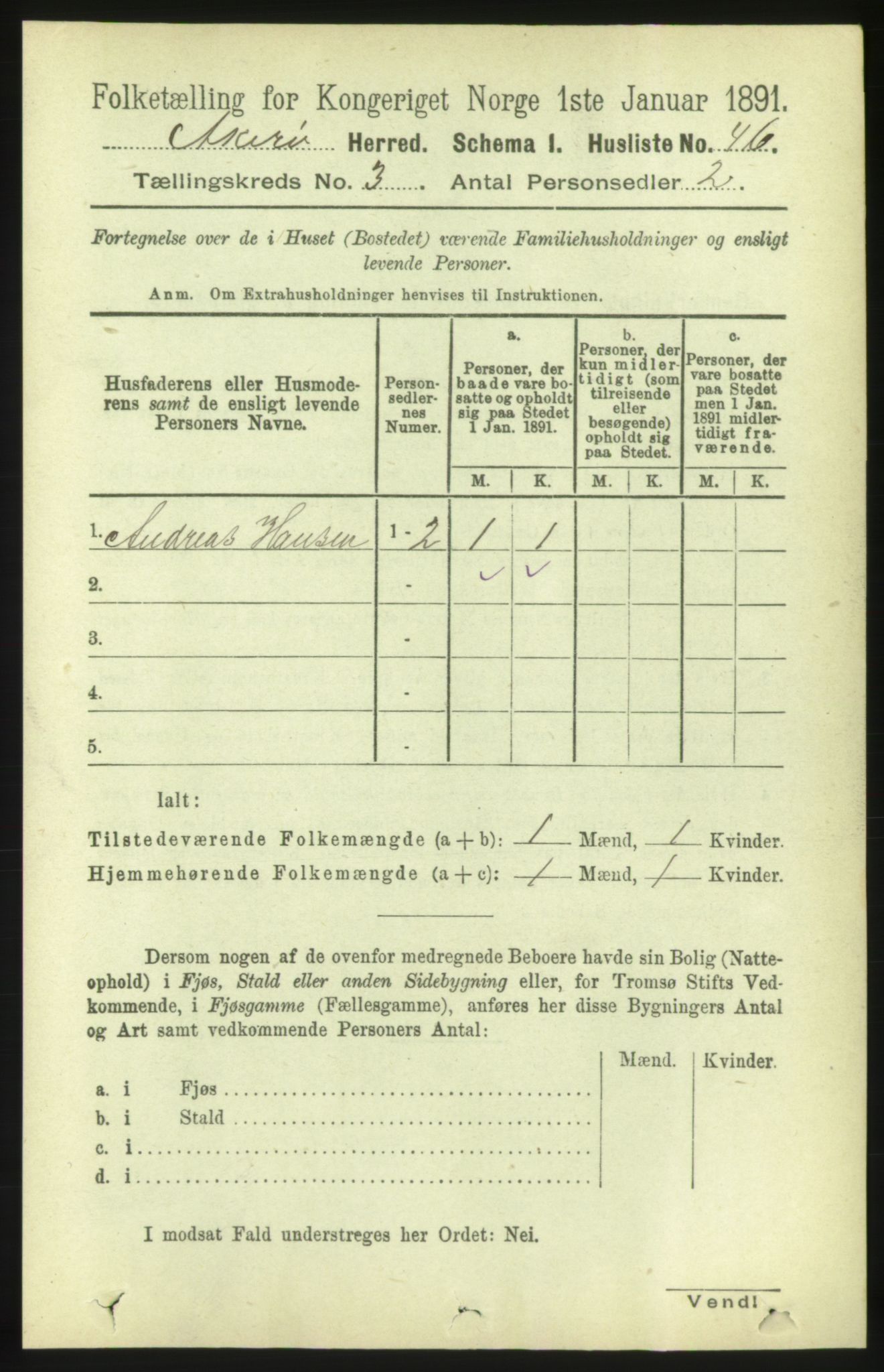 RA, 1891 census for 1545 Aukra, 1891, p. 1298