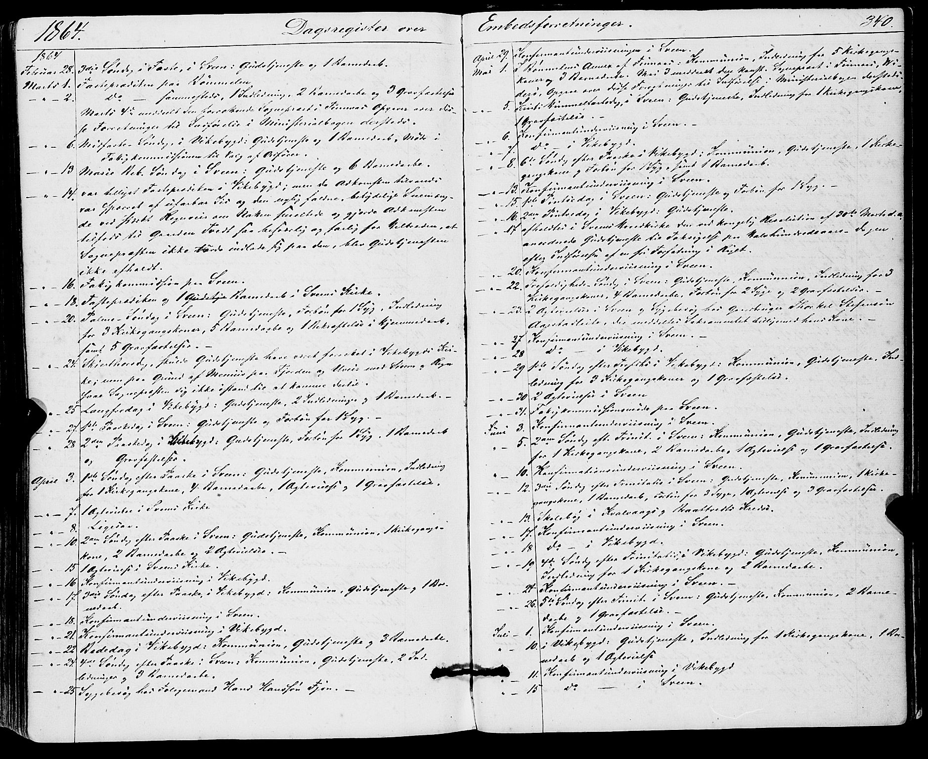 Sveio Sokneprestembete, AV/SAB-A-78501/H/Haa: Parish register (official) no. A 1, 1861-1877, p. 340