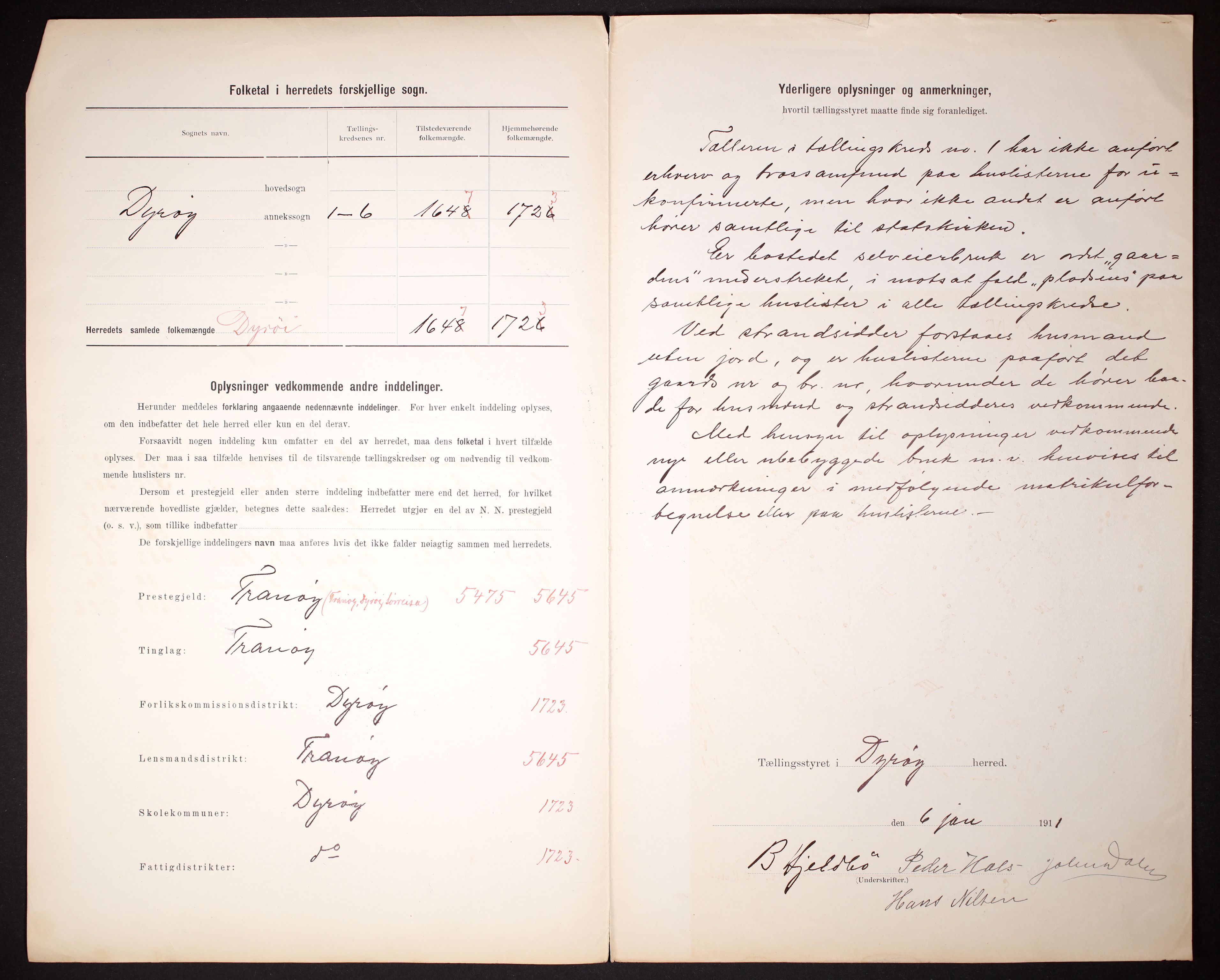 RA, 1910 census for Dyrøy, 1910, p. 3