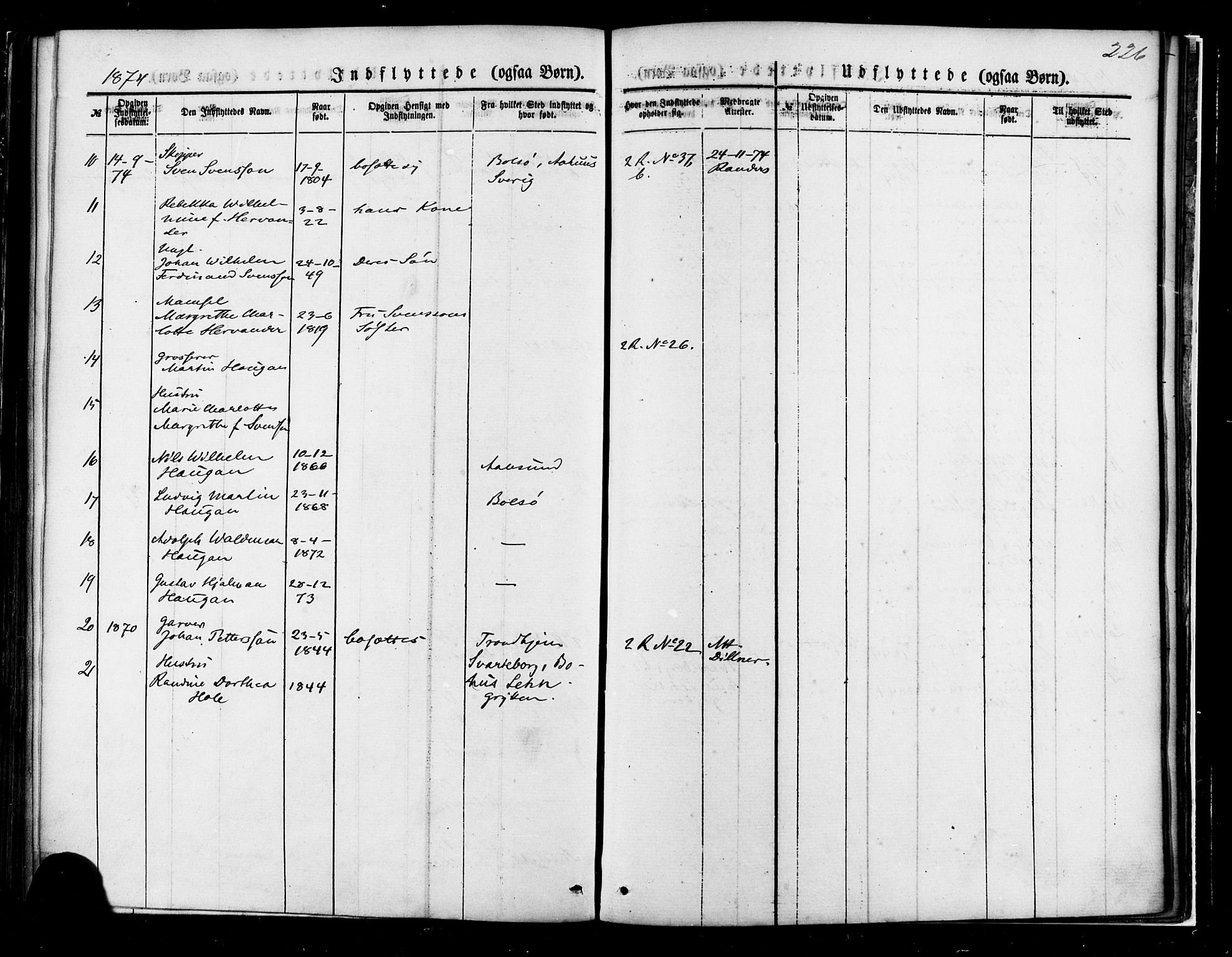 Ministerialprotokoller, klokkerbøker og fødselsregistre - Møre og Romsdal, AV/SAT-A-1454/558/L0691: Parish register (official) no. 558A05, 1873-1886, p. 226