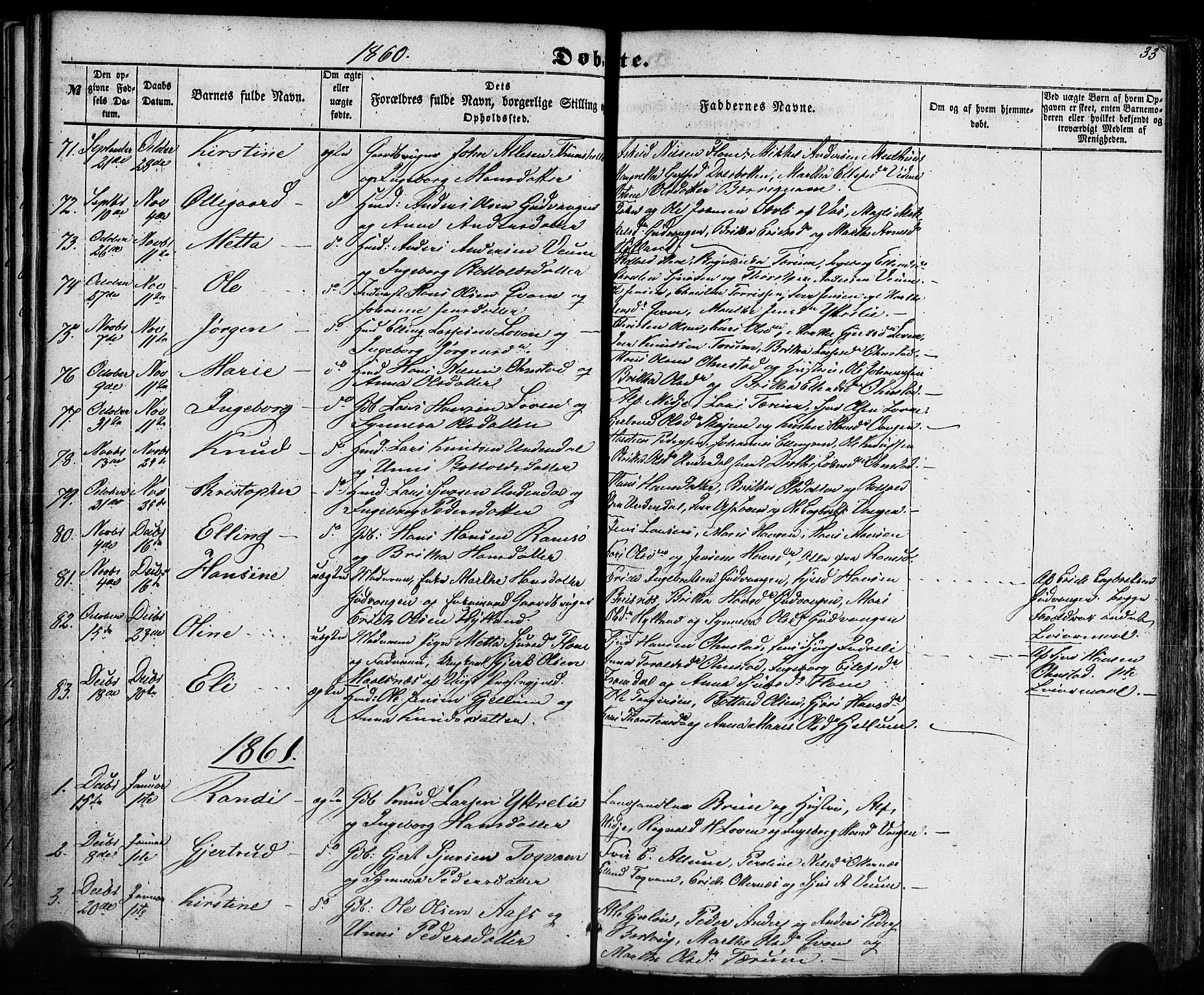 Aurland sokneprestembete, SAB/A-99937/H/Ha/Haa/L0008: Parish register (official) no. A 8, 1853-1879, p. 33