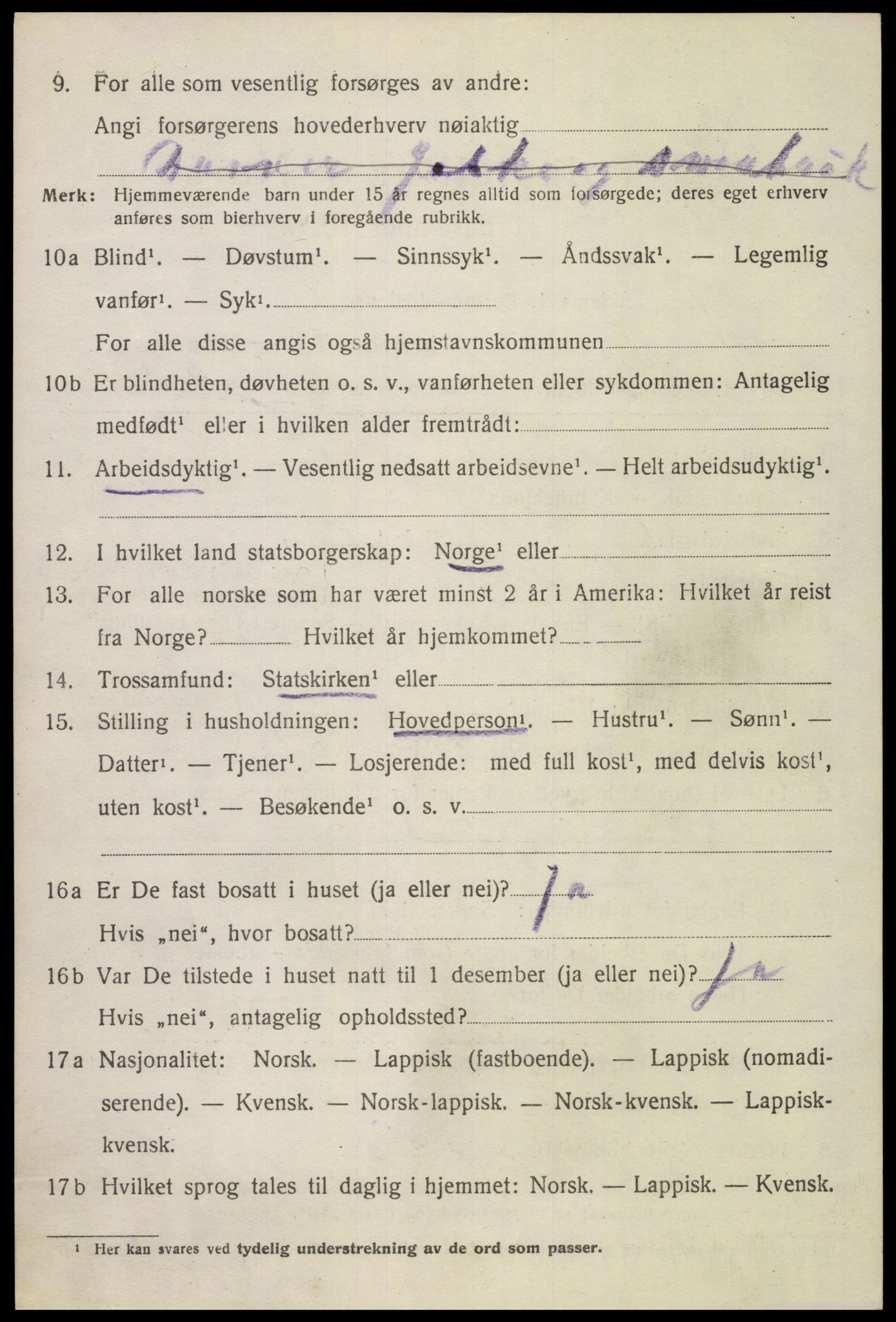 SAT, 1920 census for Øksnes, 1920, p. 2399