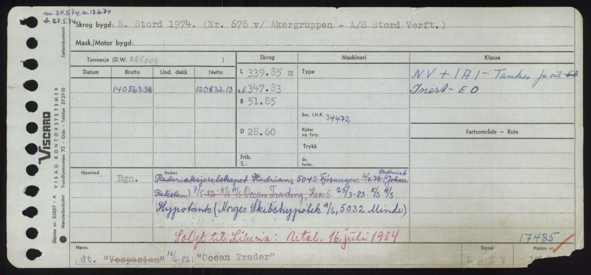 Sjøfartsdirektoratet med forløpere, Skipsmålingen, RA/S-1627/H/Hd/L0028: Fartøy, O, p. 81