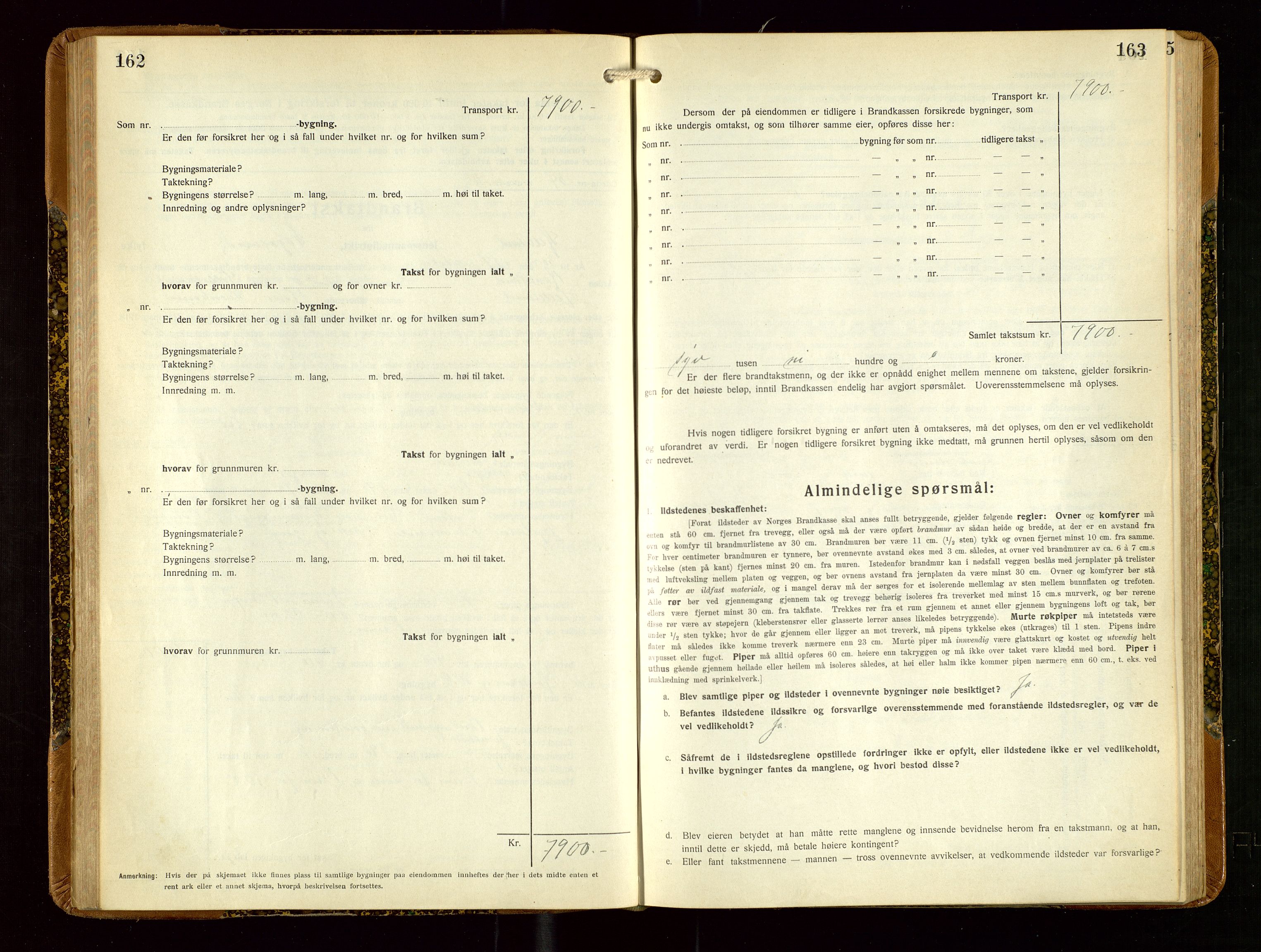 Helleland lensmannskontor, SAST/A-100209/Gob/L0003: "Brandtakstprotokoll", 1930-1939, p. 162-163